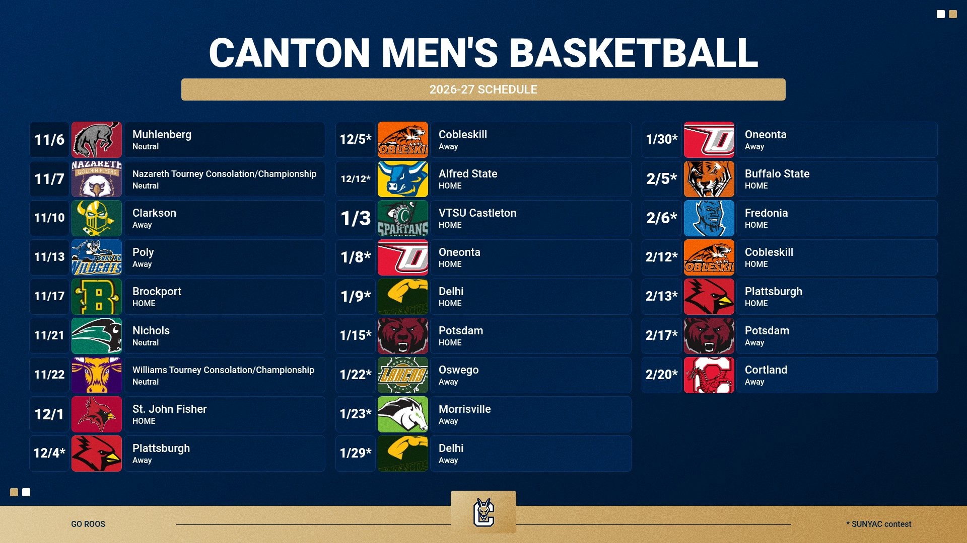 26-27 MBB Schedule