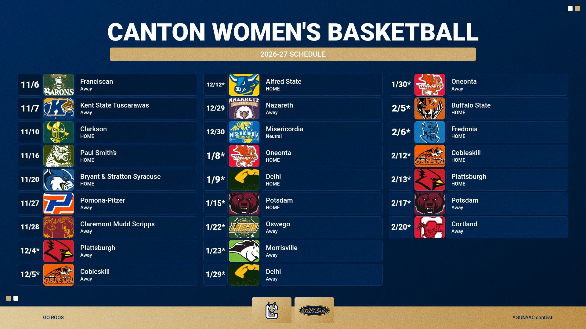 26-27 WBB Schedule