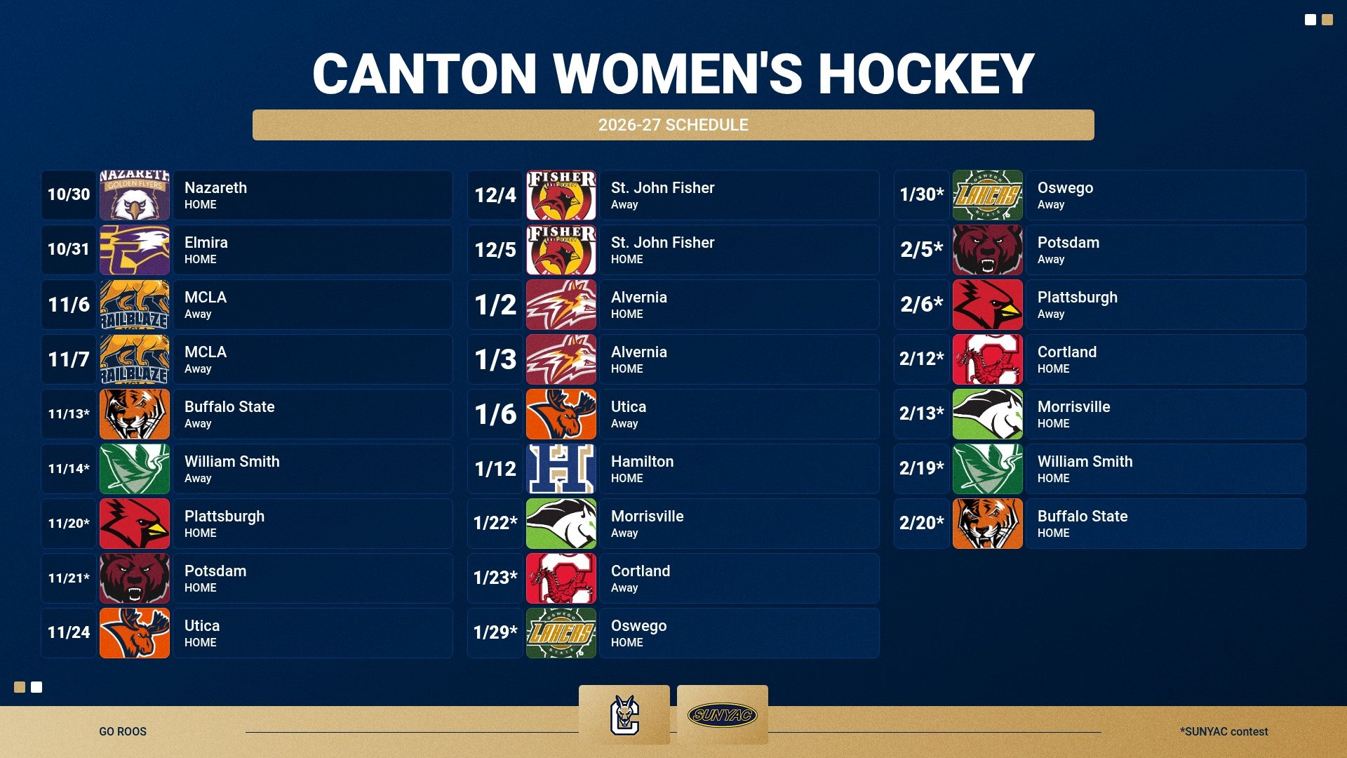 26-27 WHOC Schedule