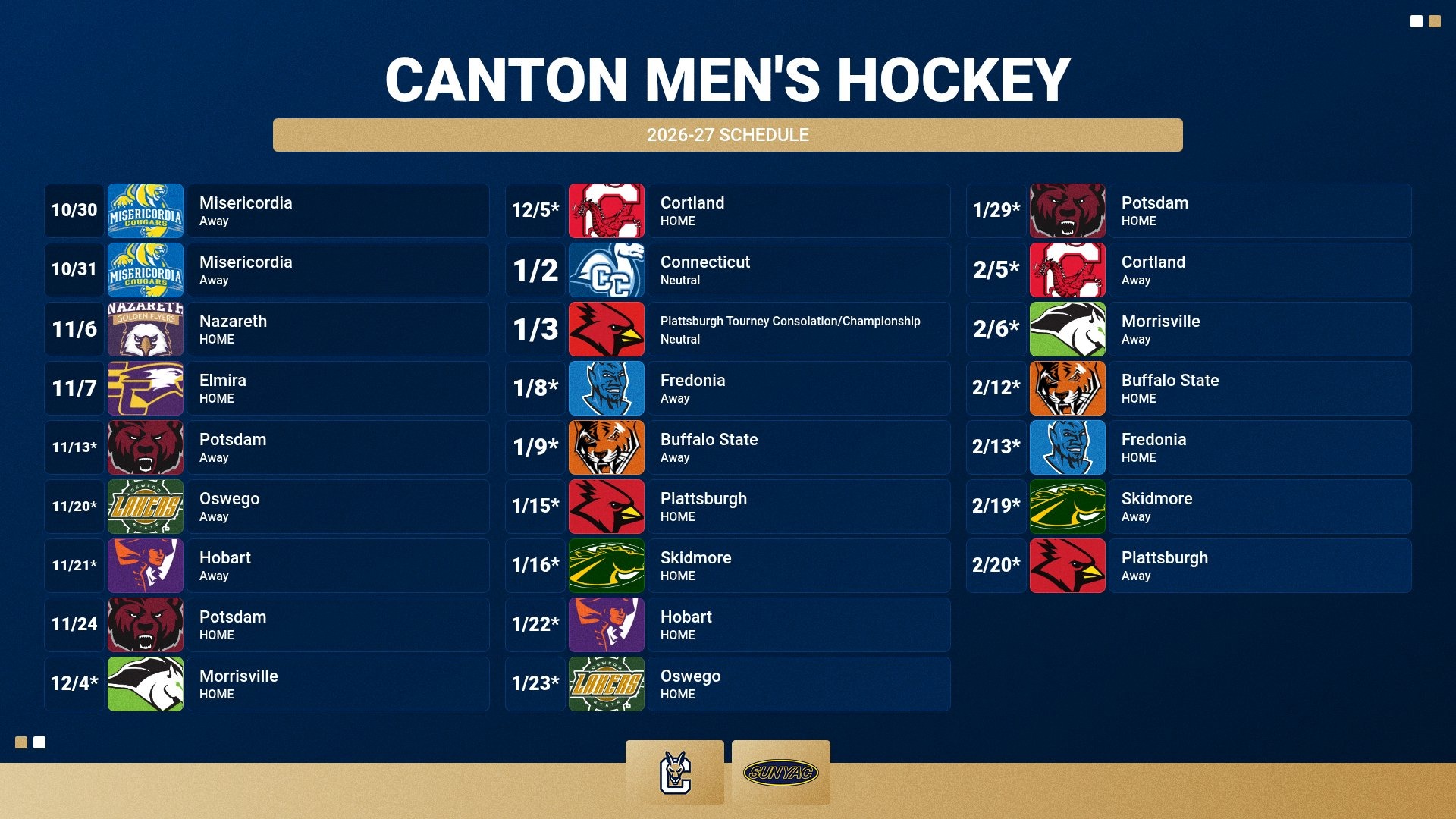 2627 MHOC Schedule