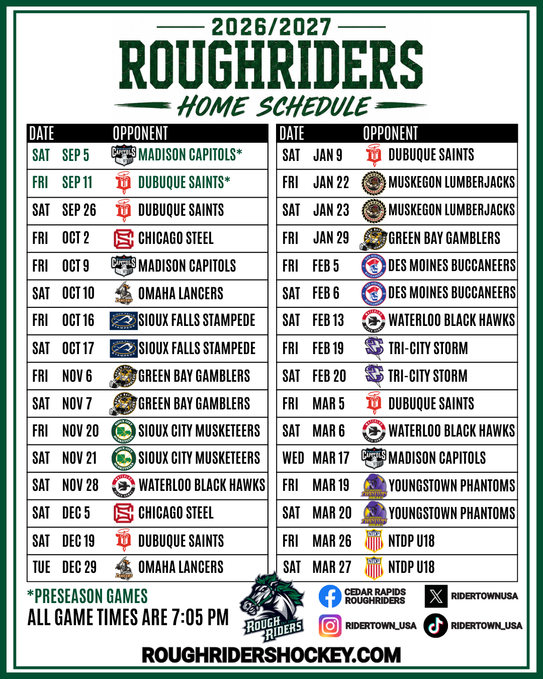 26/27 Home Schedule 