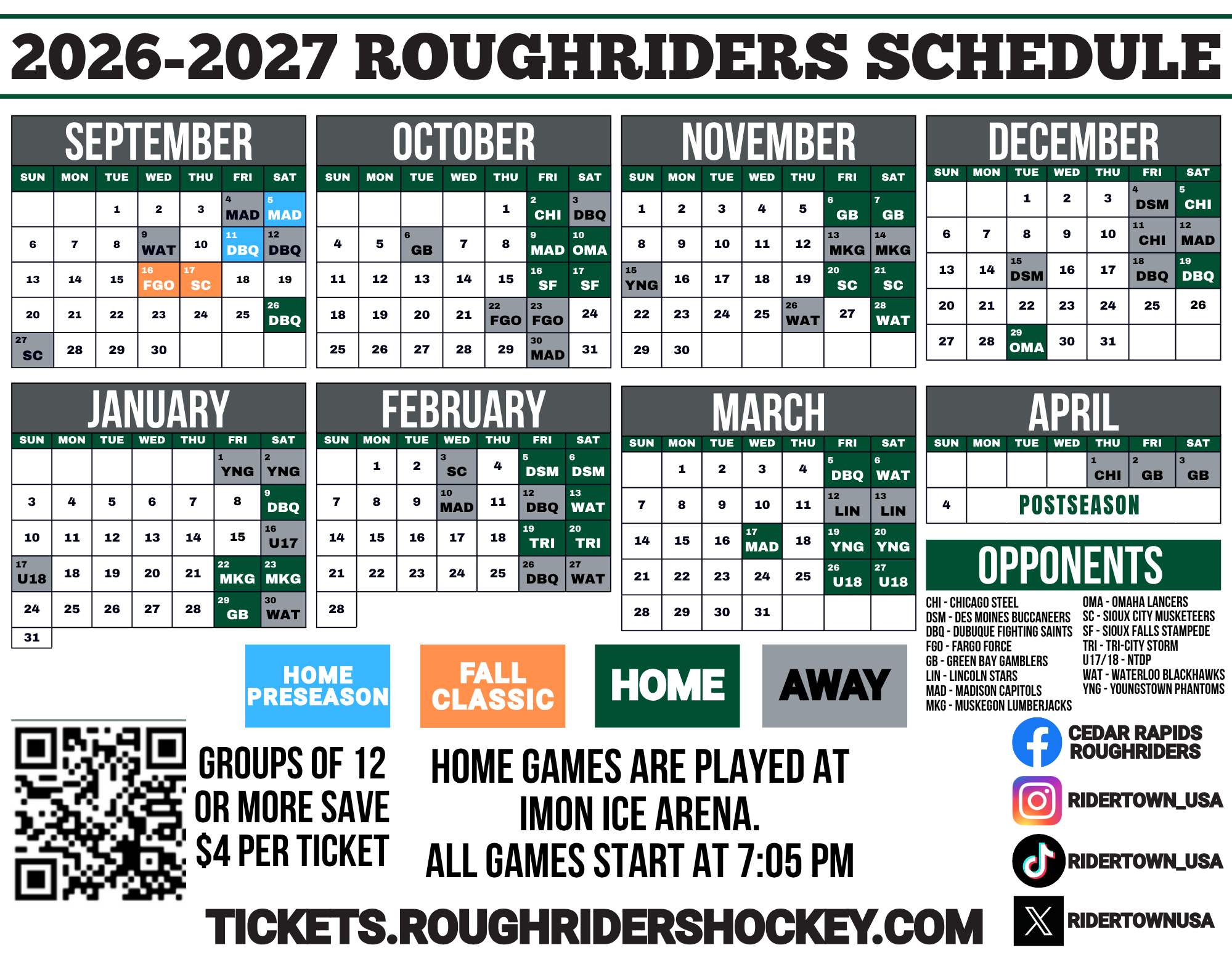 Updated 26/27 Full Schedule