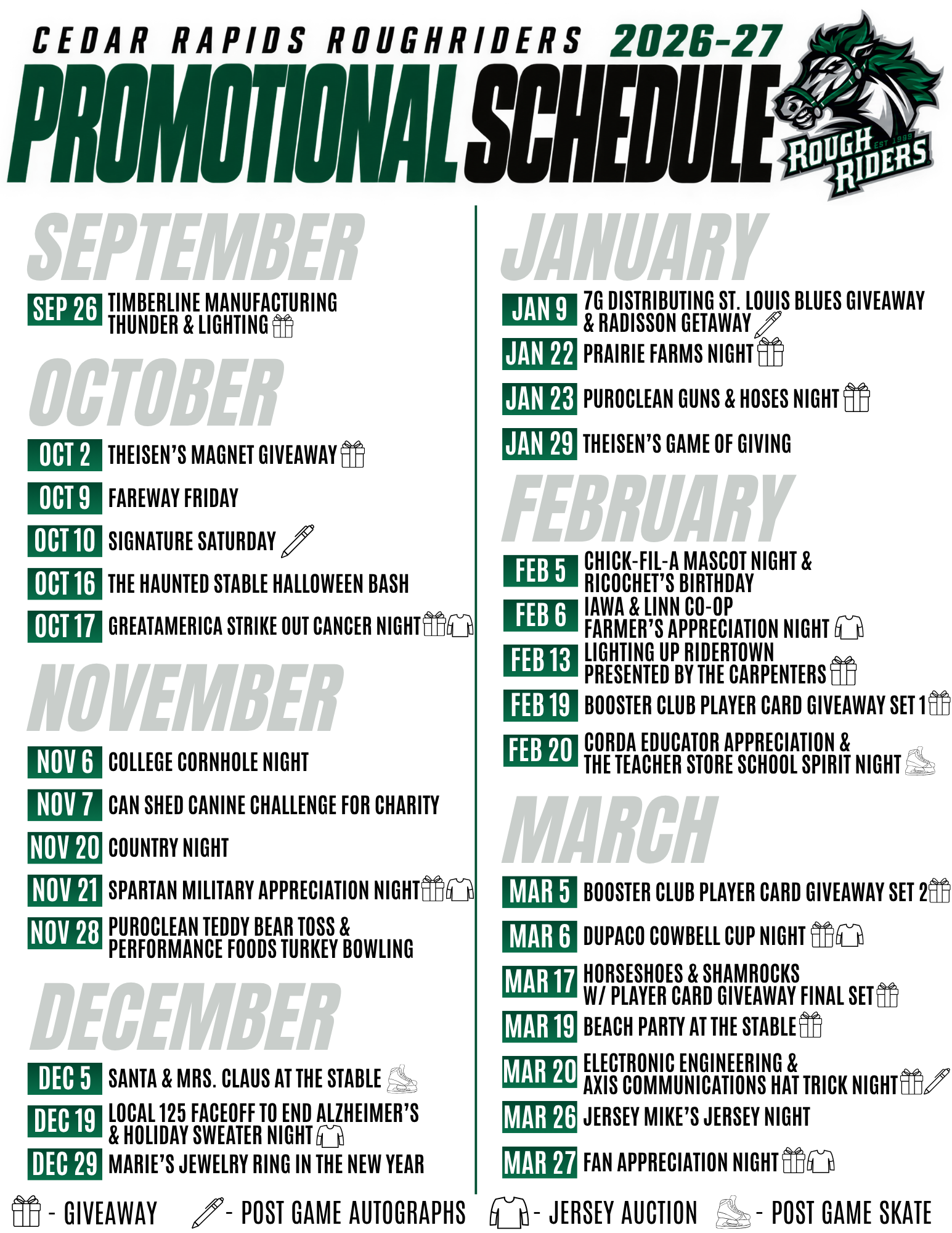 26/27 promotional calendar