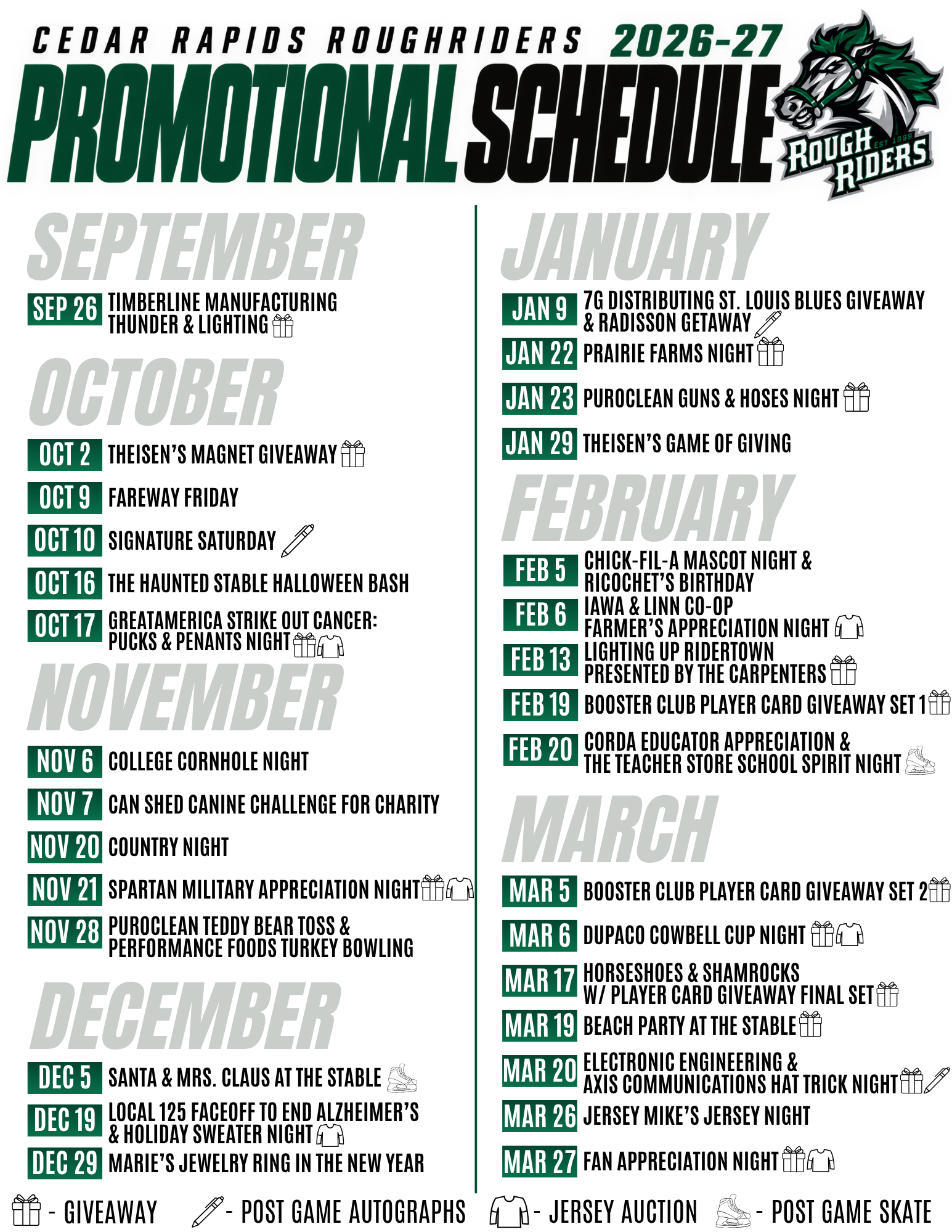 26/27 promotional calendar