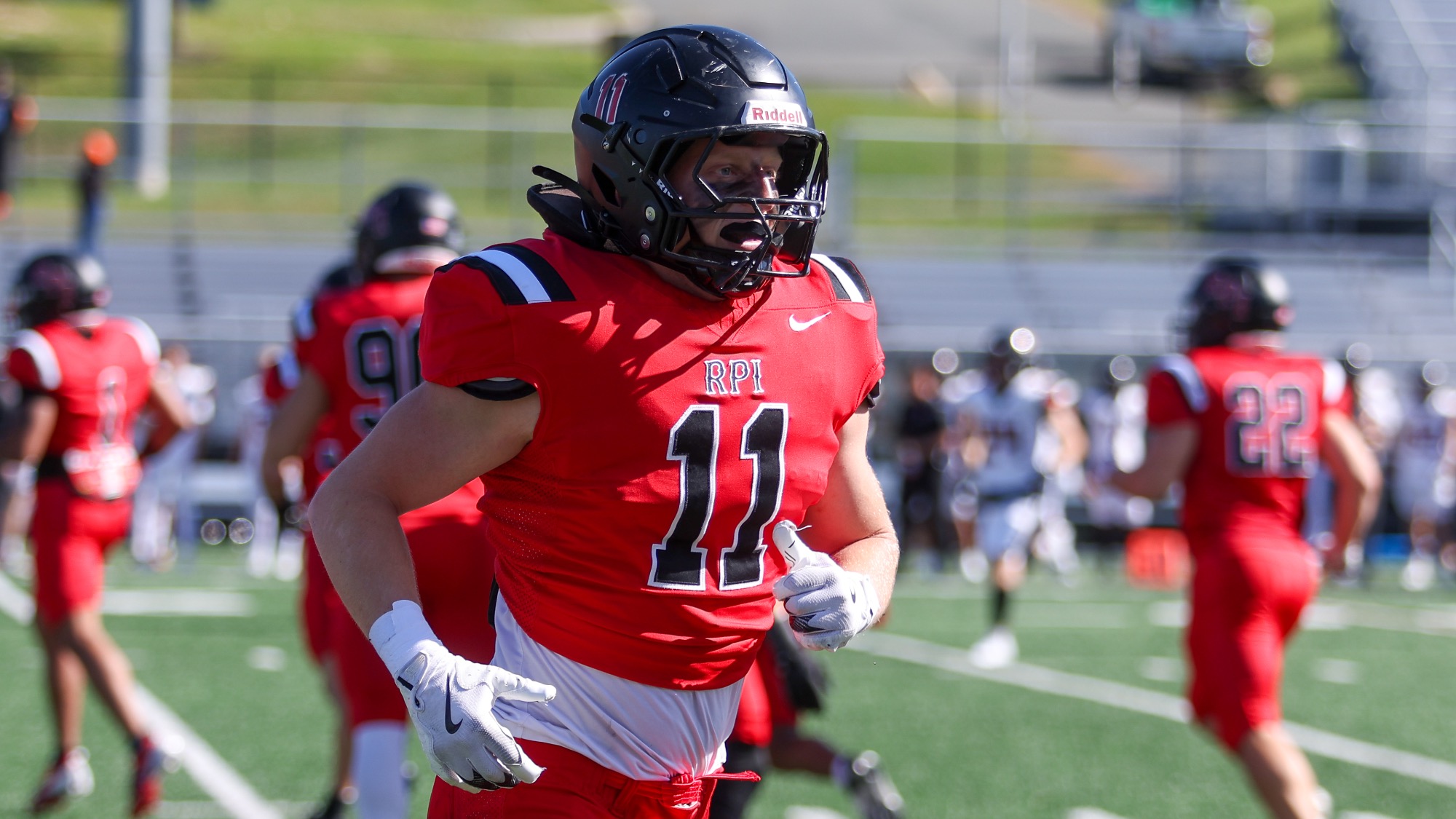 Miles Lafferty of RPI Football in action versus Buffalo State on Saturday October 11 2025 in Troy New York.