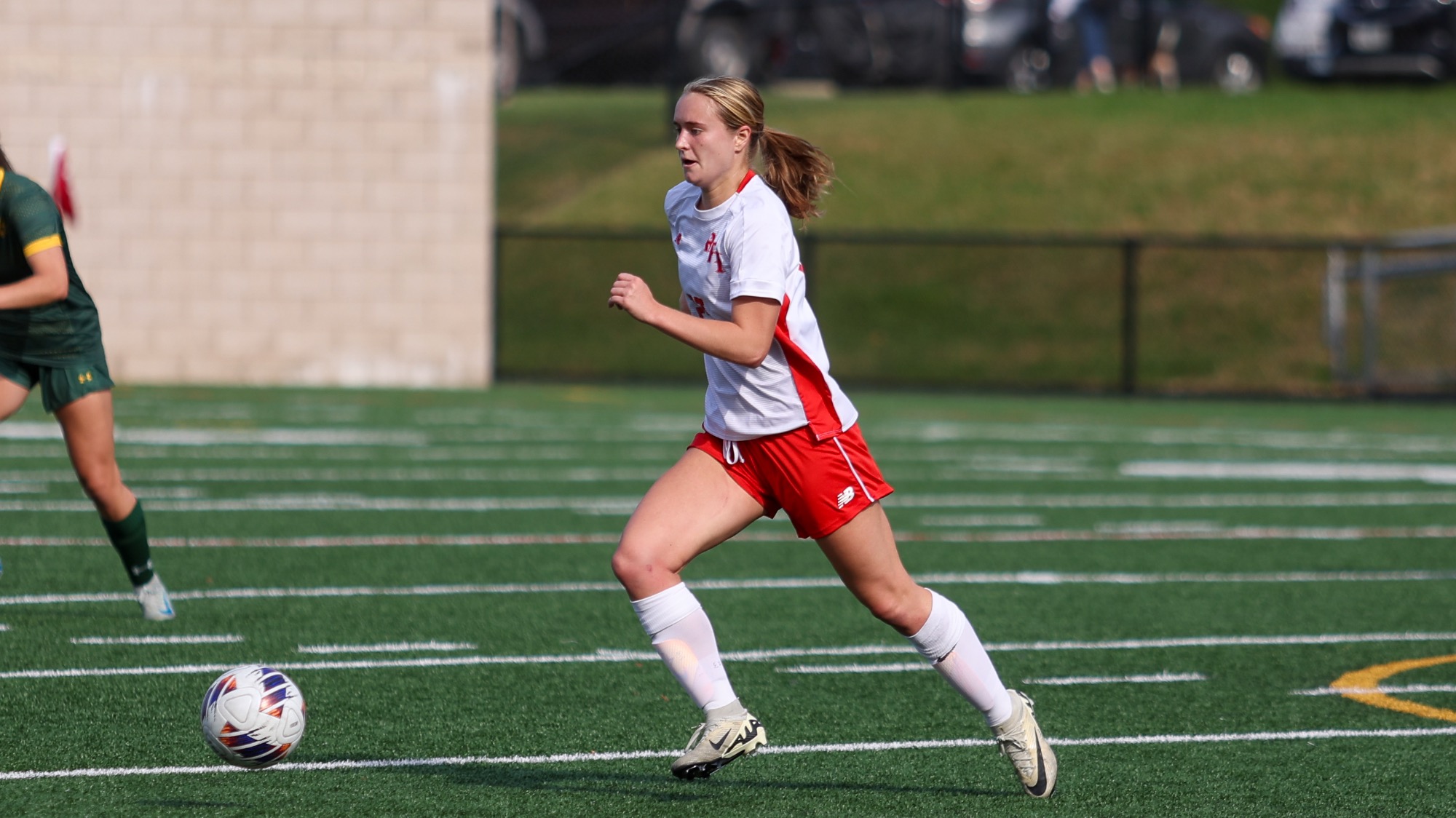 Isabelle Gelzhiser of RPI Women's Soccer in action versus Clarkson on Saturday October 18 2025 in Troy New York.