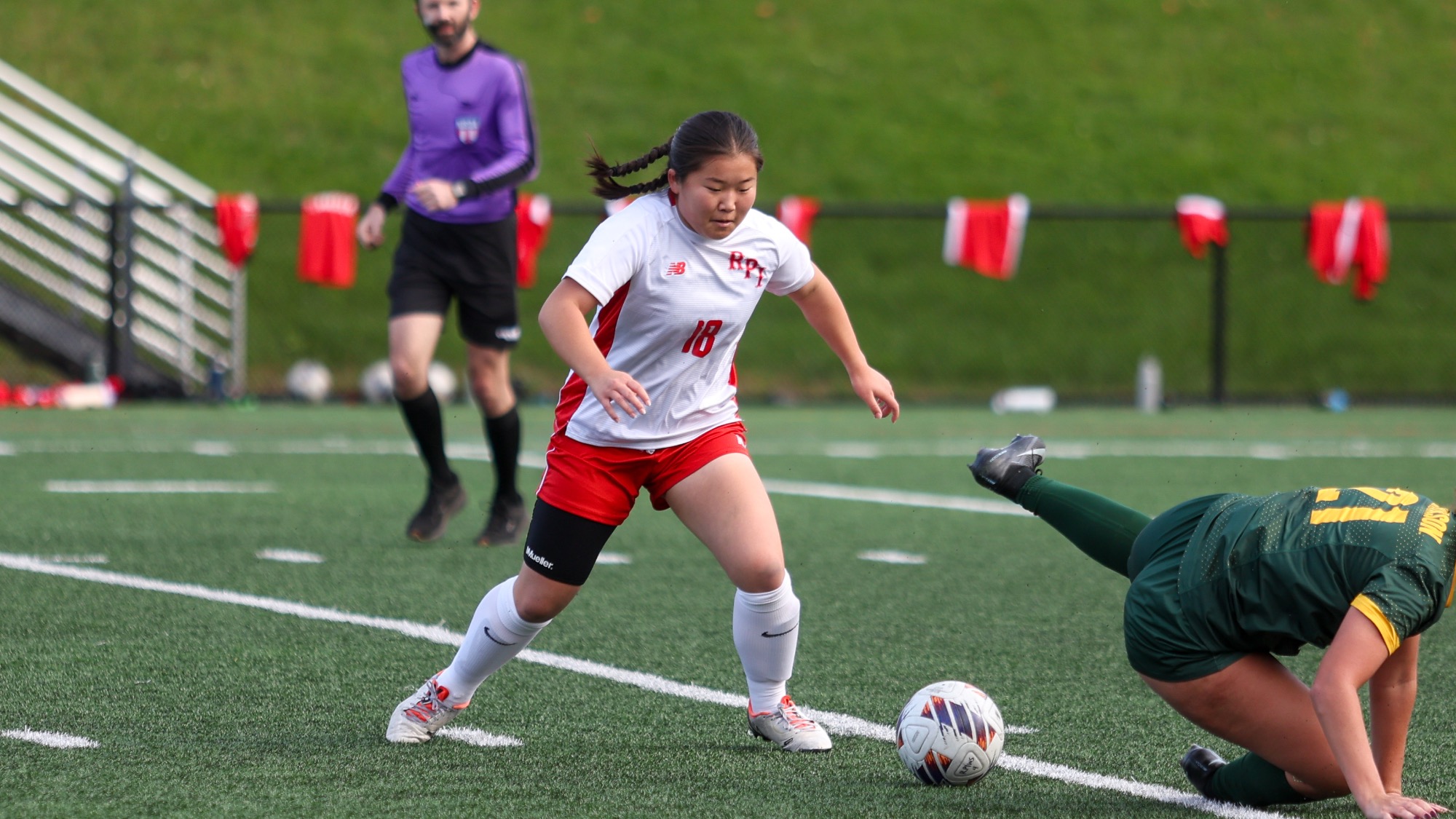 Bethany Kim of RPI Women's Soccer in action versus Clarkson on Saturday October 18 2025 in Troy New York.