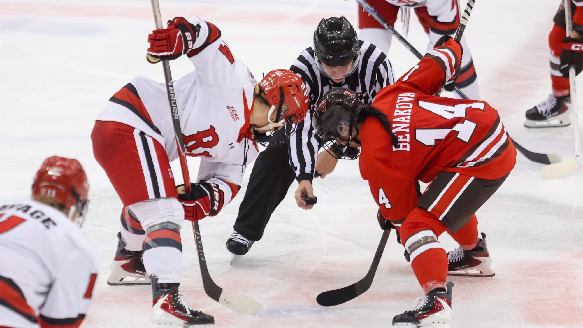 Alexis Brunett of RPI Women's Ice Hockey in action versus SLU on Friday October 24 2025 in Troy New York.