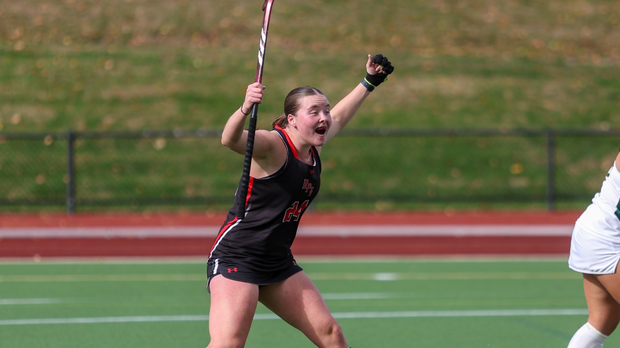 Sophia Brown of RPI Field Hockey in action versus Skidmore on Saturday October 25 2025 in Troy New York.