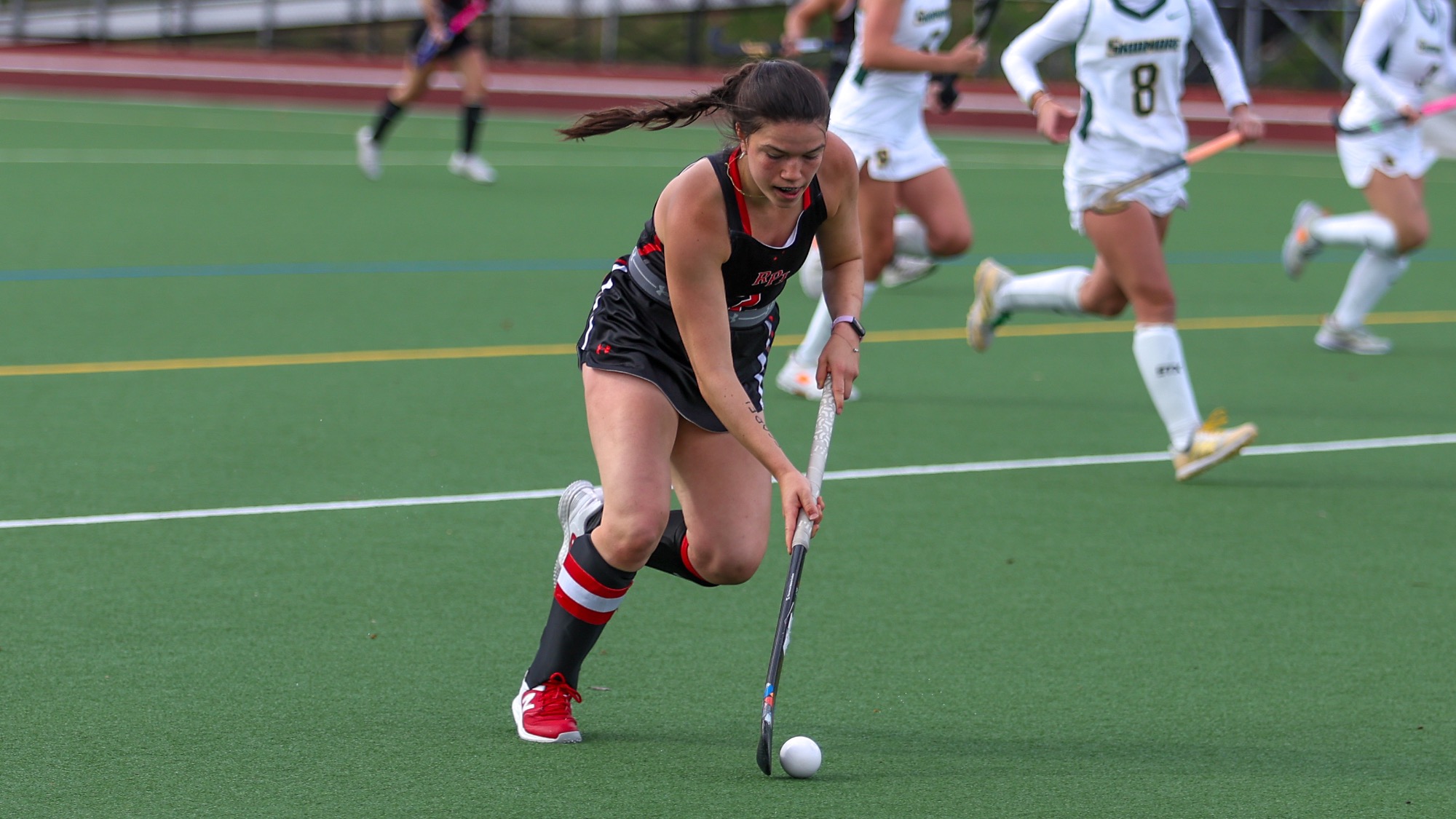 Katie Galgay of RPI Field Hockey in action versus Skidmore on Saturday October 25 2025 in Troy New York.