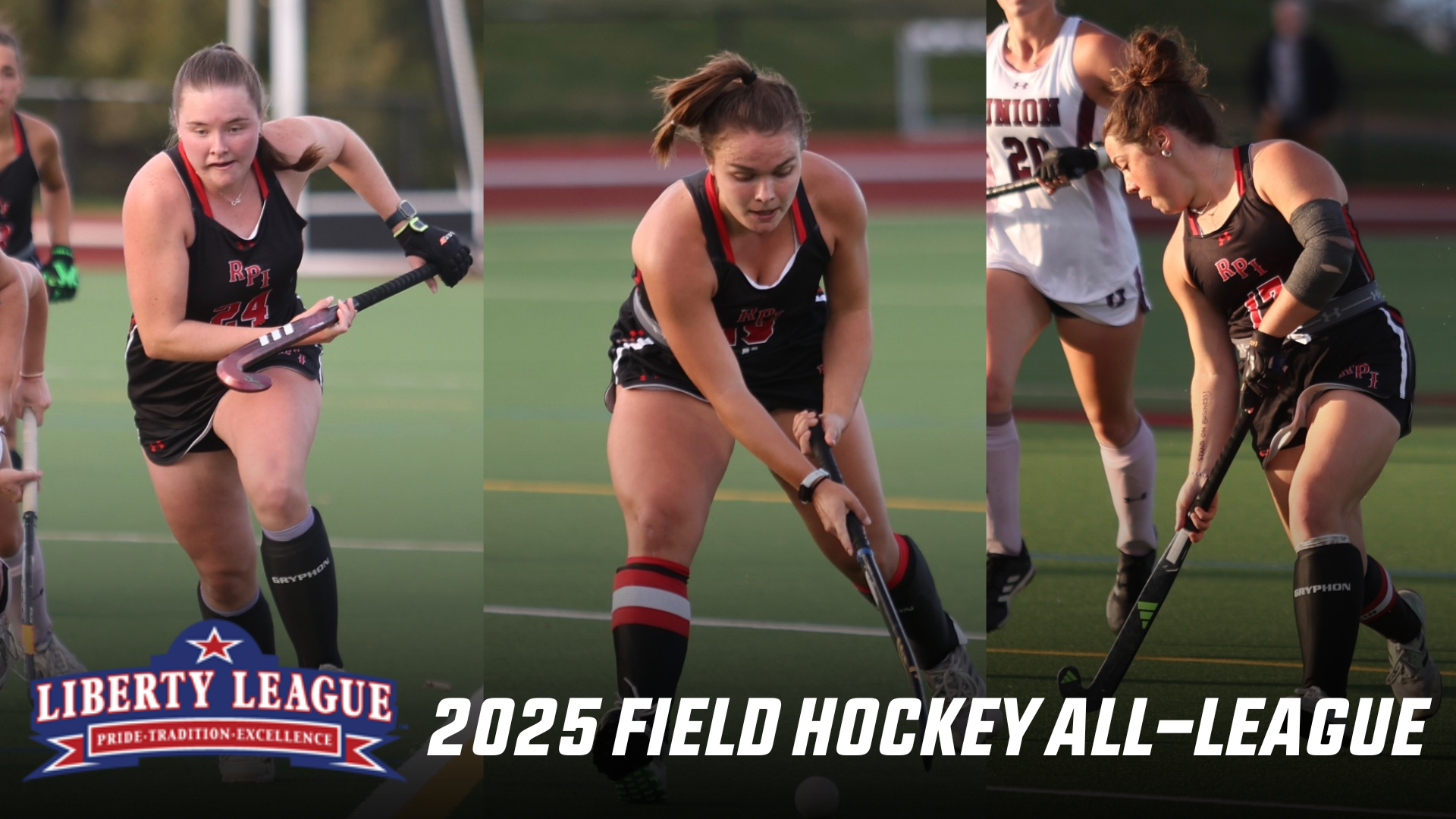 Graphic announcing the RPI selections to the 2025 All-Liberty League field hockey teams