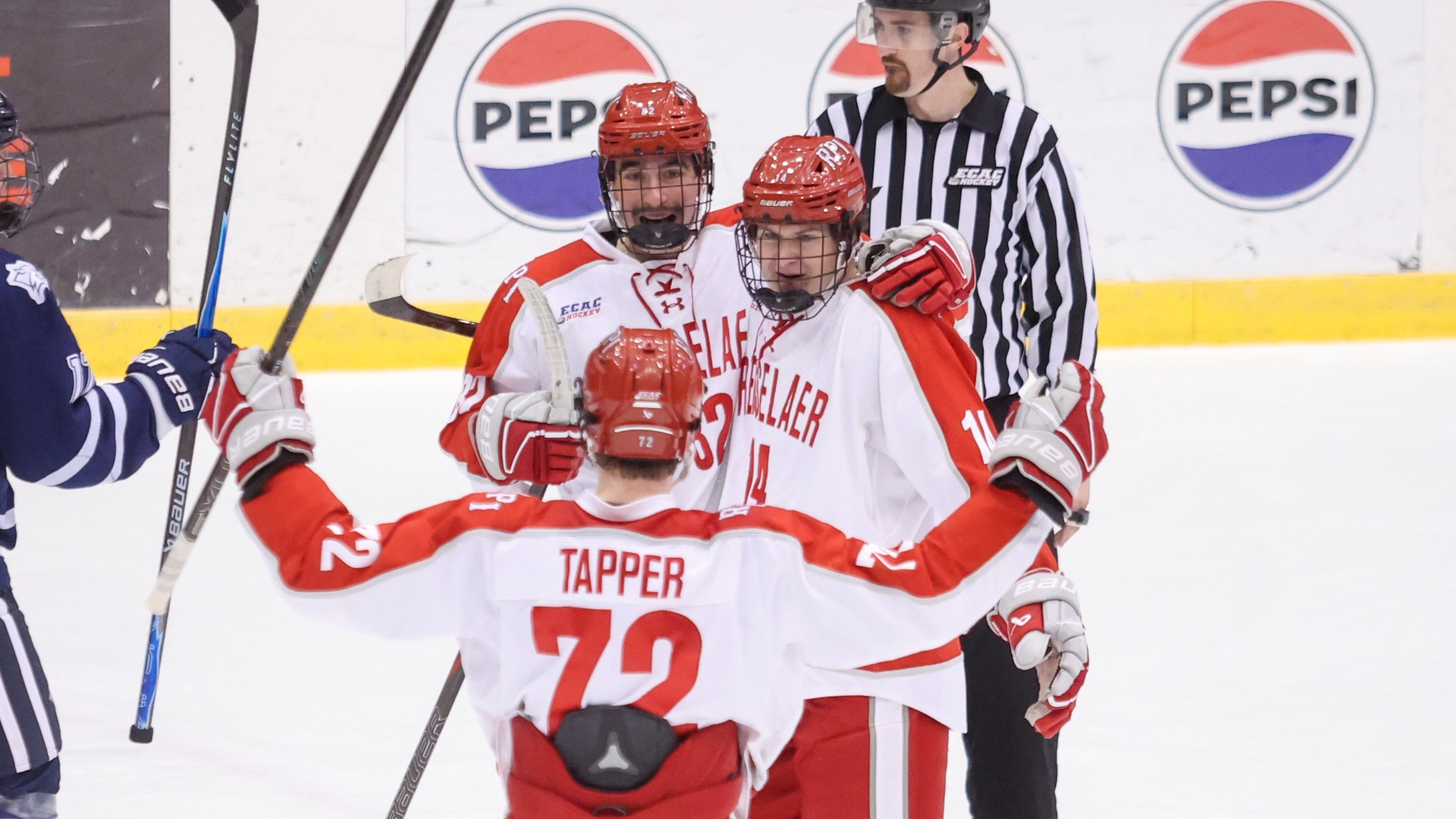 RPI Men's Hockey in action versus UNH on November 14, 2025 in Troy, New York.