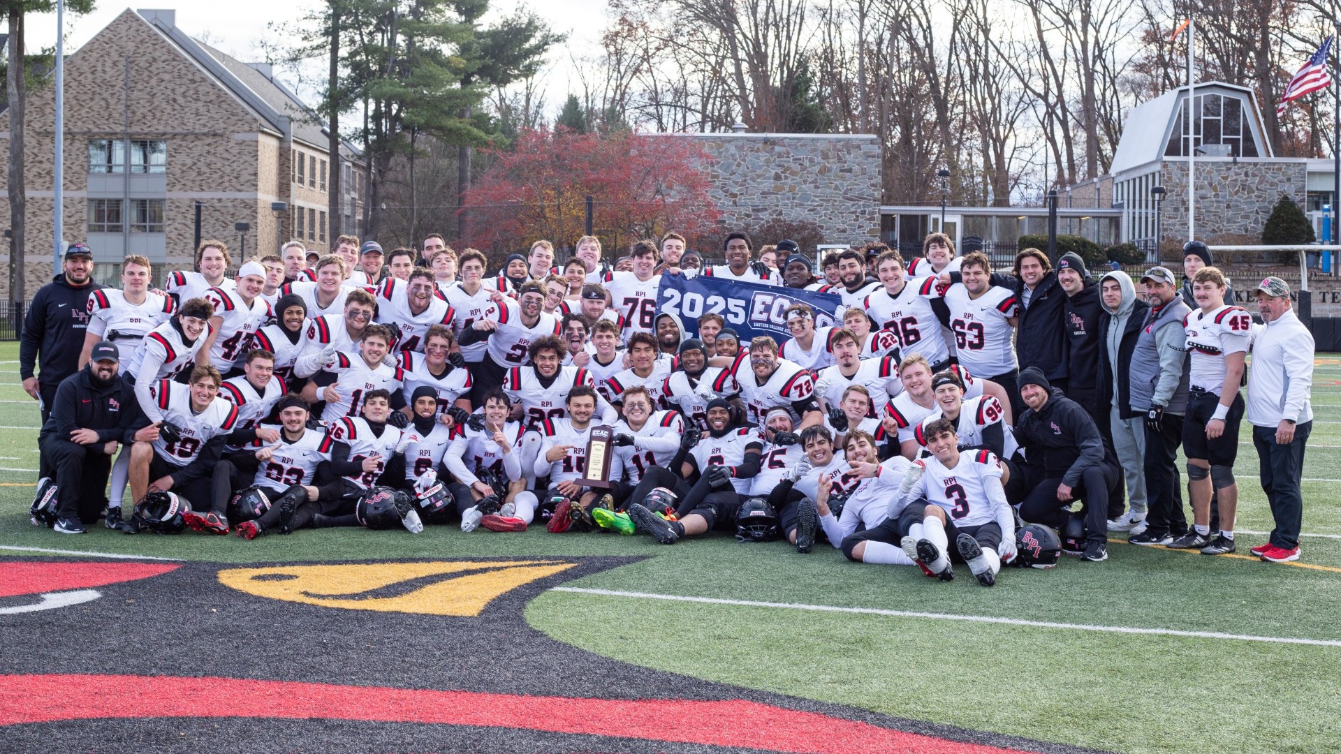 RPI football team photo in the ECAC Clayton Chapman Bowl on Saturday, November 22, 2025 at St. John Fisher University in Pittsford, New York