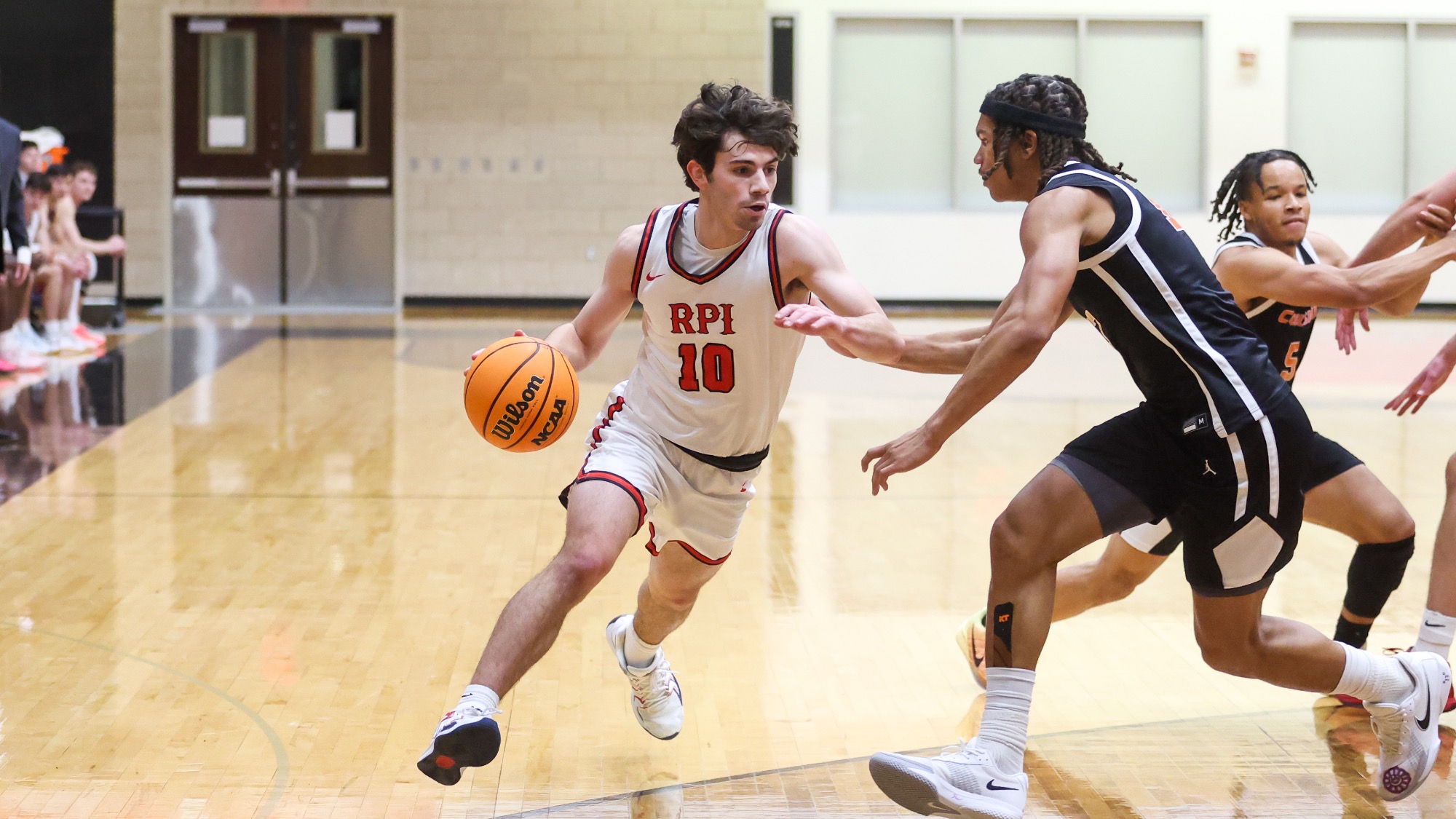 Billy Feeks of RPI Men's Basketball in action versus Cobleskill on Tuesday, November 26, 2025 in Troy, New York.