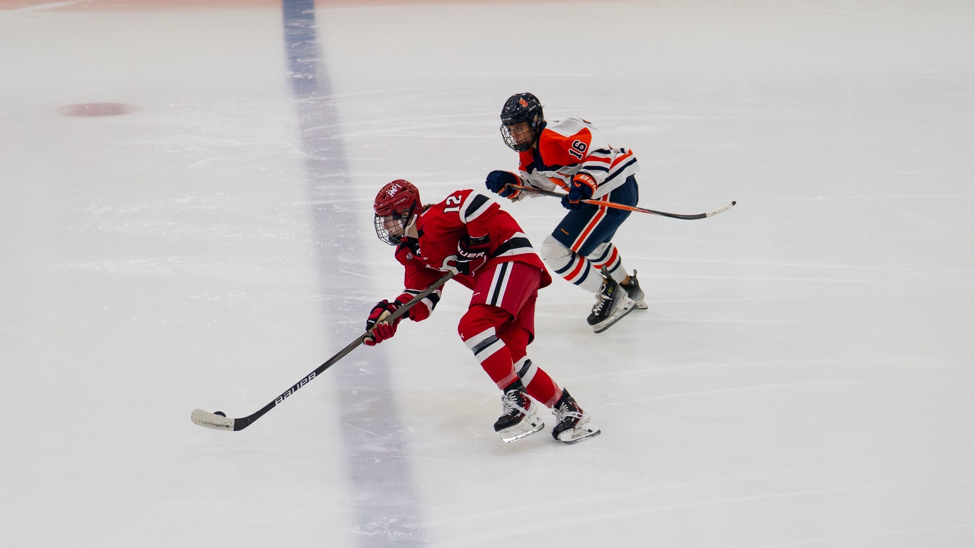 Mia Montanari of the RPI women's hockey team in action at Syracuse University on Friday, November 29, 2025