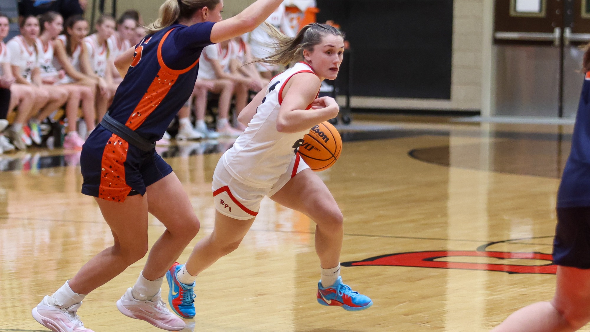 Sophie Costello of the RPI Women's Basketball team in action versus Utica on Monday, December 1, 2025 in Troy, New York.