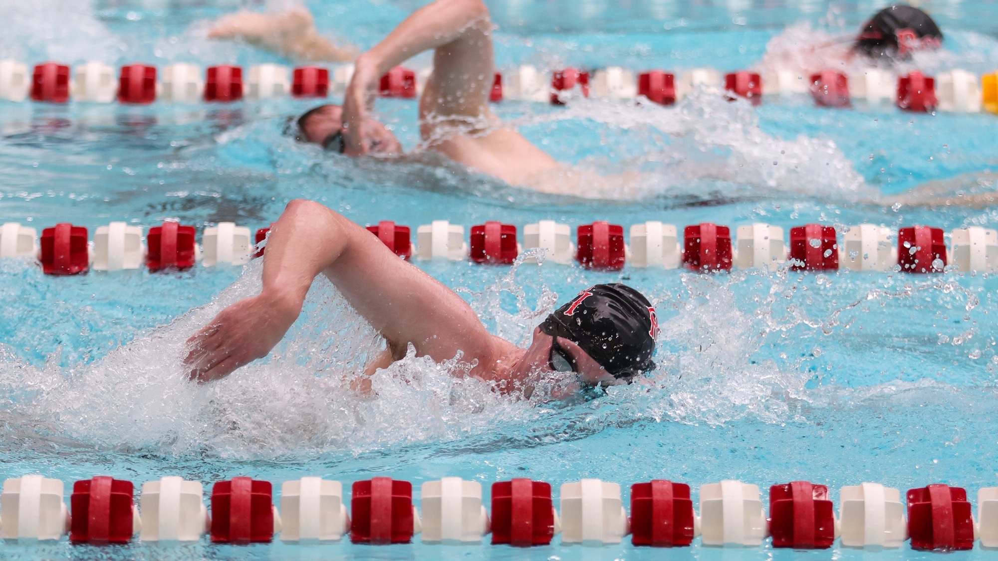 The RPI Men's Swimming and Diving team in action versus Oneonta on Saturday October 25 2025 in Troy New York