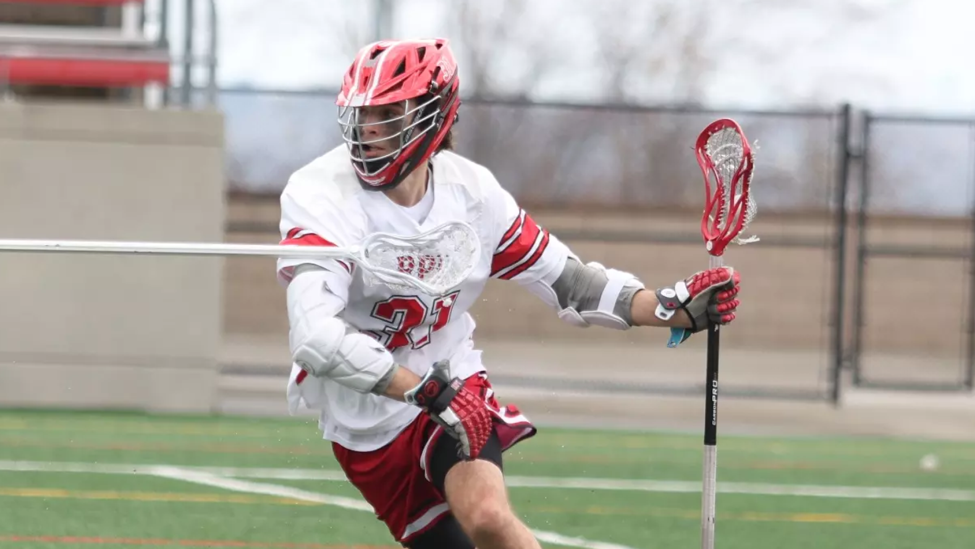 Tyler Ruffini of RPI Men’s Lacrosse in action versus Skidmore on Saturday April 19 2025 in Troy New York. 