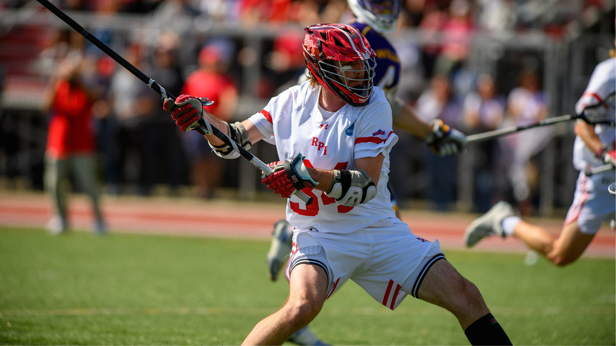 The RPI men's lacrosse team against Williams in the NCAA second round on May 10, 2025