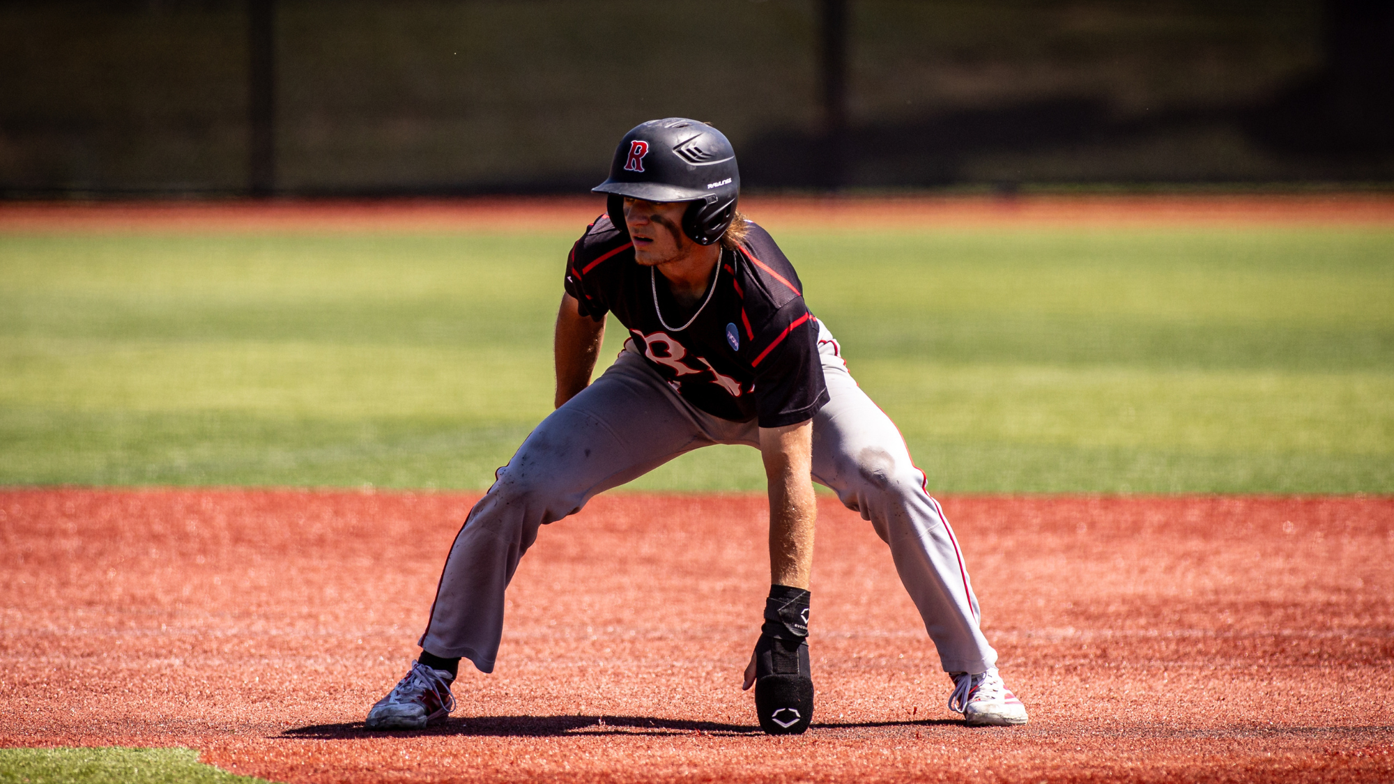 Aidan Hicks of RPI baseball team in action against Johns Hopkins University in the NCAA Division III Championship tournament on May 17, 2025 in Baltimore, Maryland