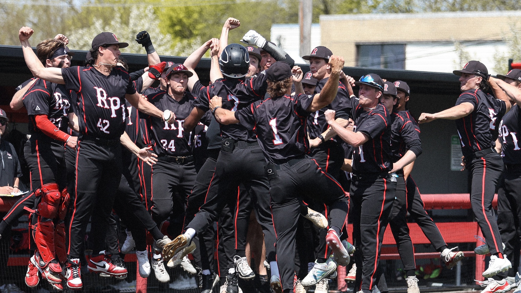 RPI Baseball in action versus RIT on May 2 2025 in Troy New York. 