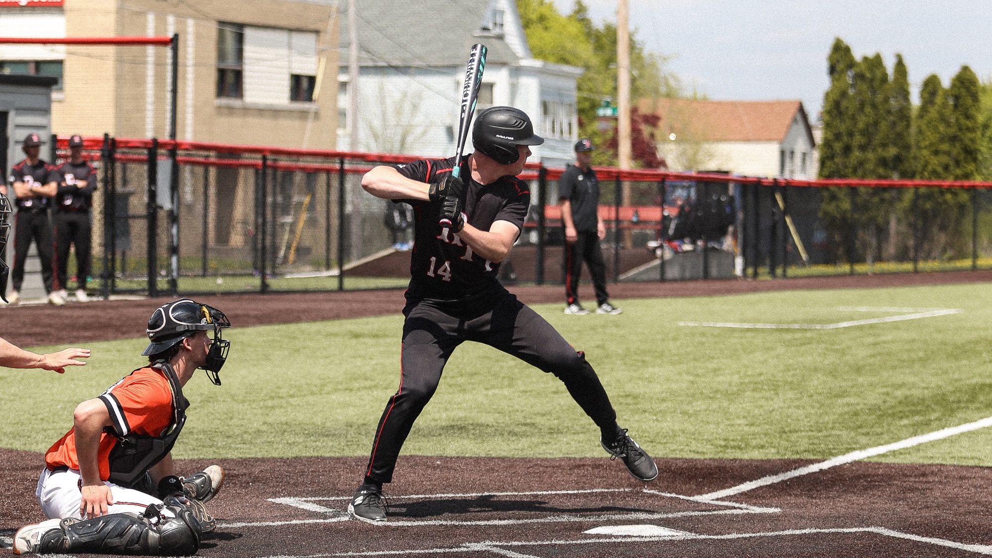 Ian Oeschleger of RPI Baseball in action versus RIT on May 2 2025 in Troy New York. 