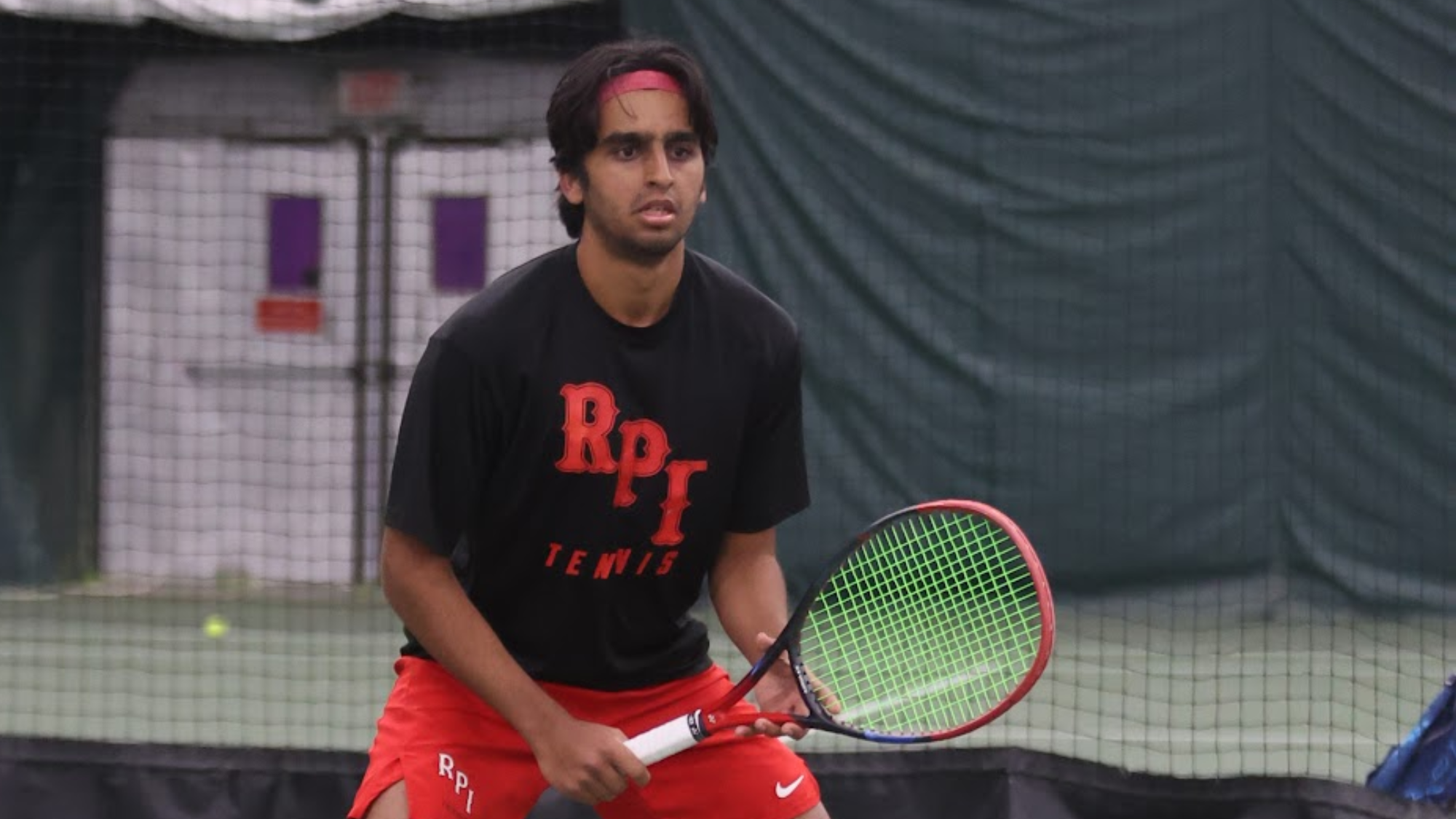 RPI Men’s Tennis in action versus The College of New Jersey on February 23 2025 in Latham, New York.