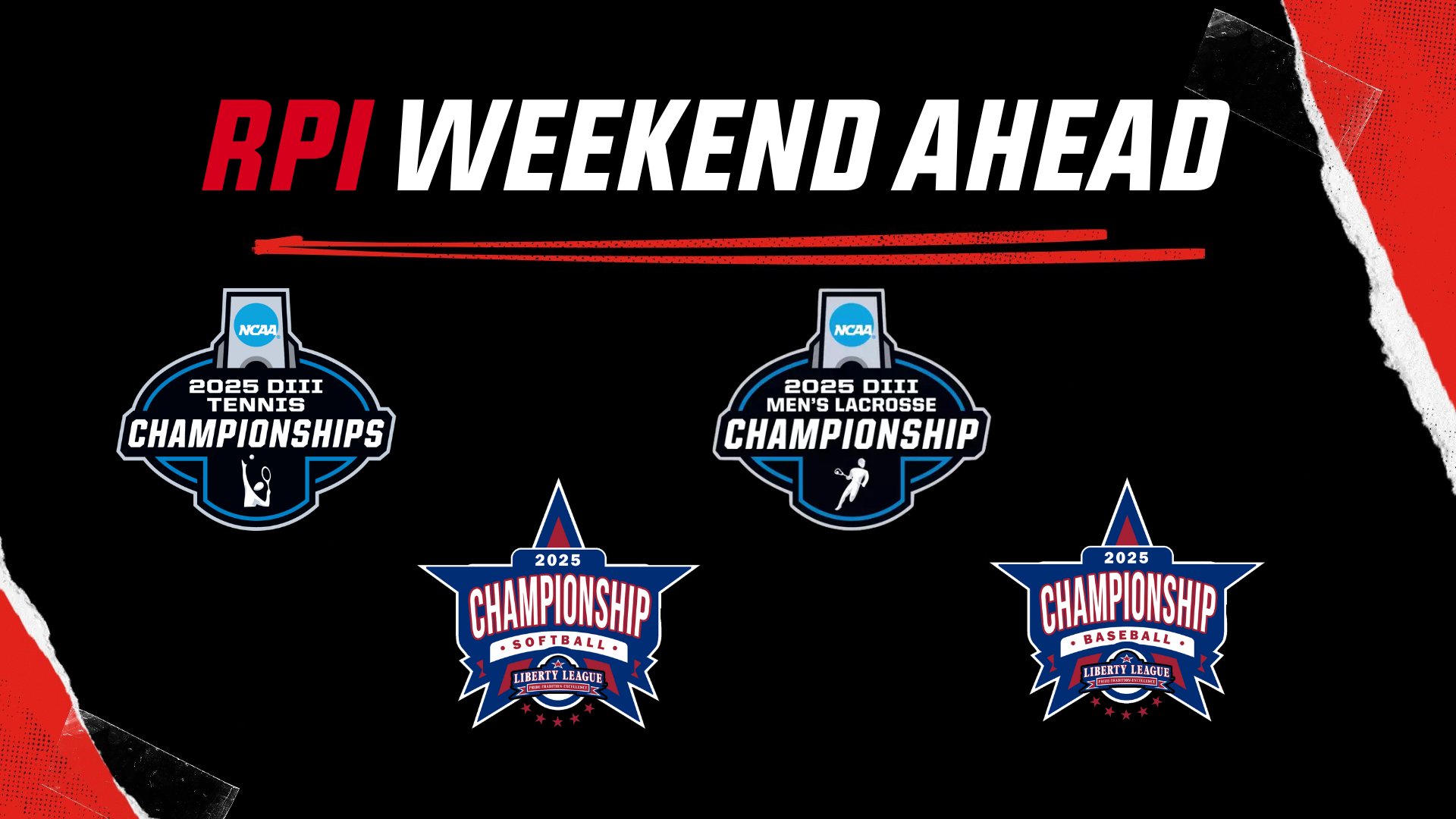 Graphic for the May 8 to May 10 weekend preview for RPI athletics