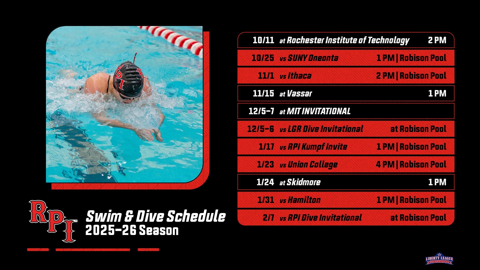 2025 Swim and Dive Schedule graphic