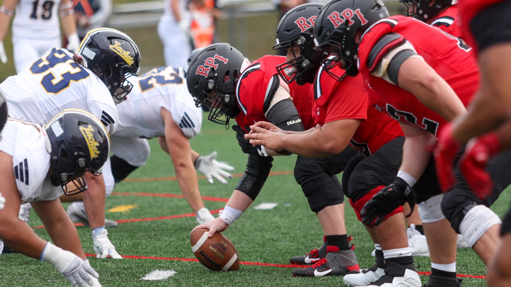 RPI Football in action versus Rochester on Saturday September 27 2025 in Troy New York. 