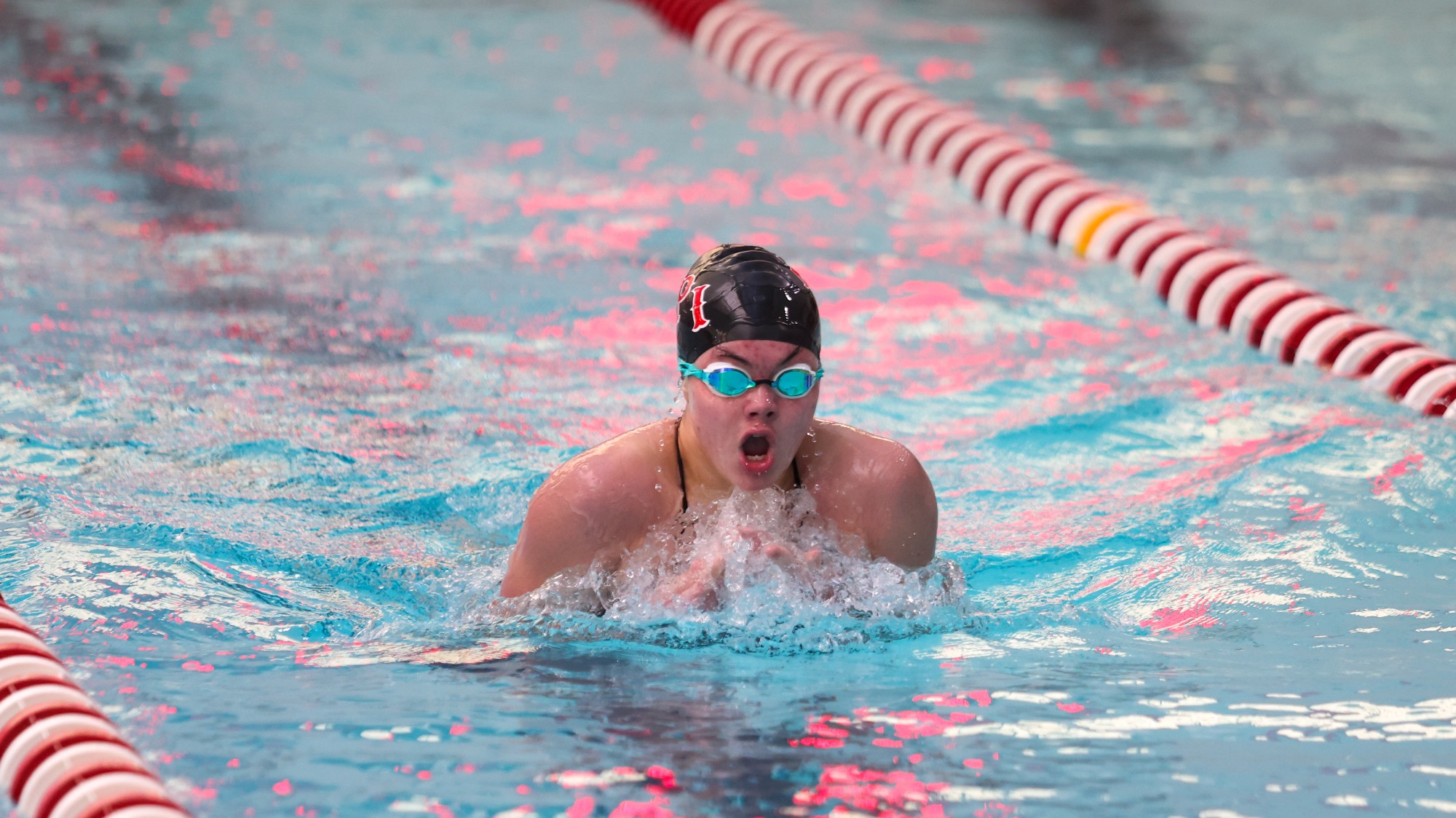 RPI Women’s Swimming and Diving in action versus Hamilton on Saturday, January 31, 2026 in Troy, New York. 