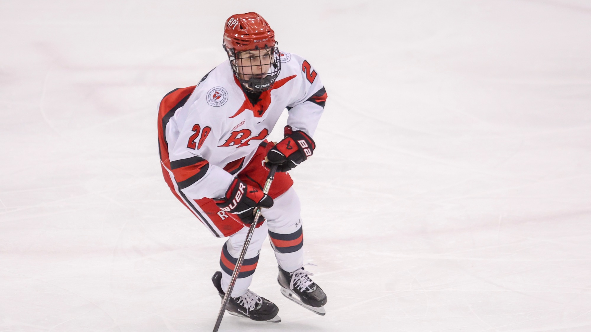 Chloe Obser of the RPI Women's Ice Hockey team in action versus Quinnipiac on Friday, January 9, 2025 in Troy, New York.