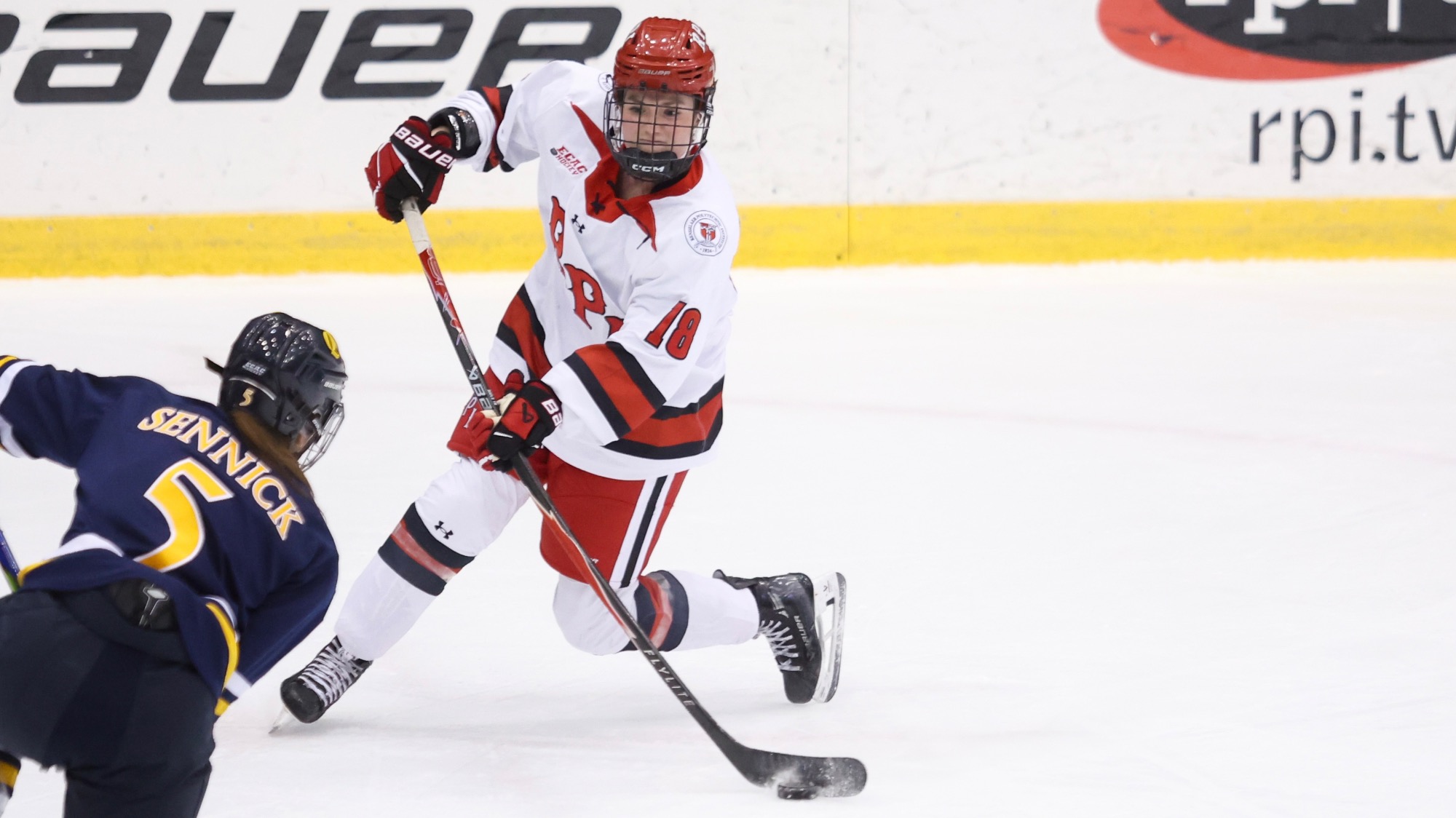 Georgia Bailey of the RPI Women's Ice Hockey team in action versus Quinnipiac on Friday, January 9, 2025 in Troy, New York.