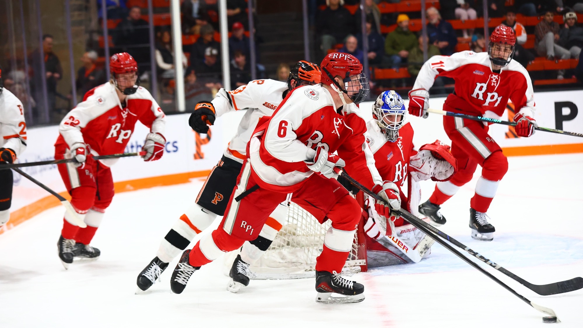 The RPI men's hockey team in action against Princeton University on Friday, January 9, 2026 in Princeton, New Jersey