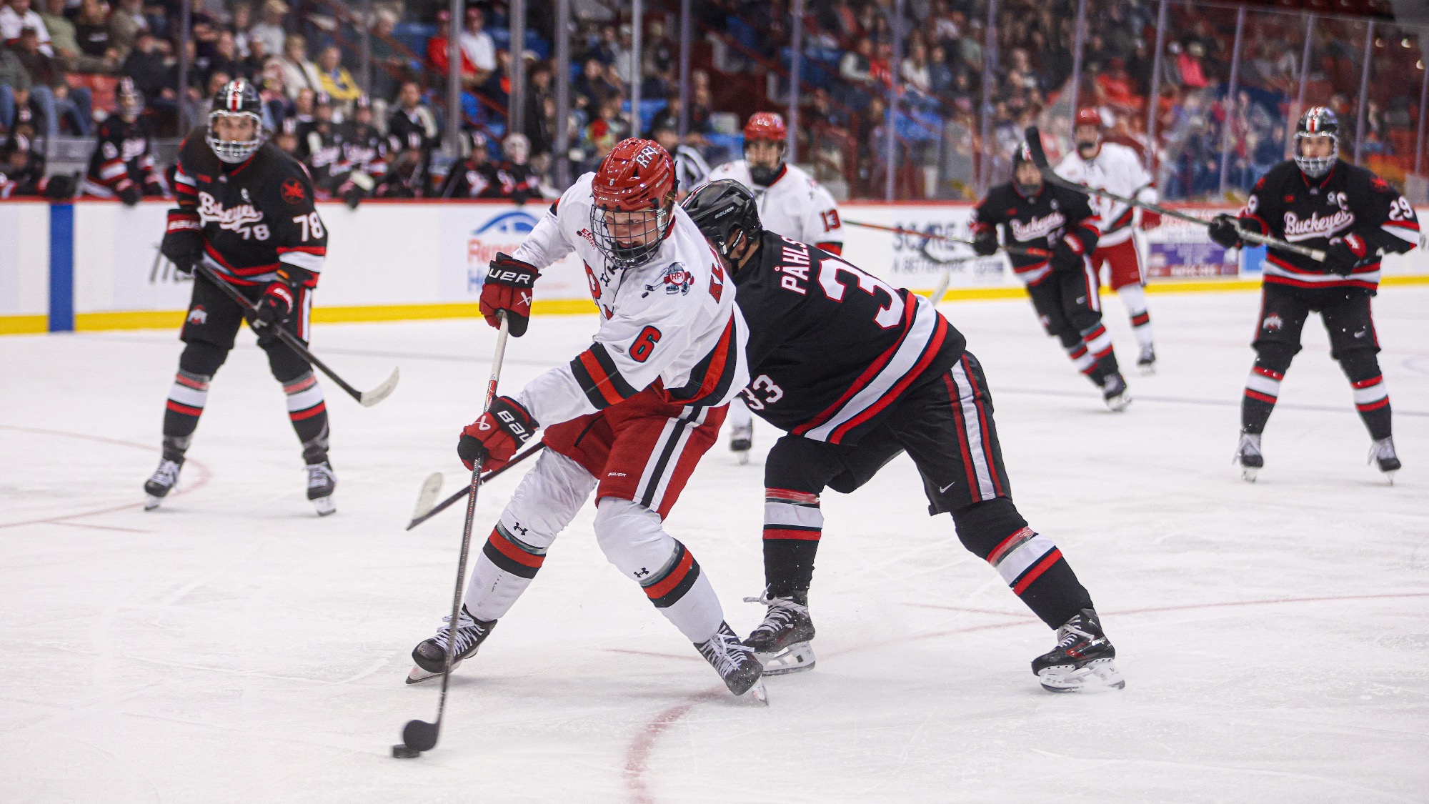 Thomas Klassek of RPI Men’s Hockey in action versus Ohio State on Friday, October 9 2026 in Troy, New York. 