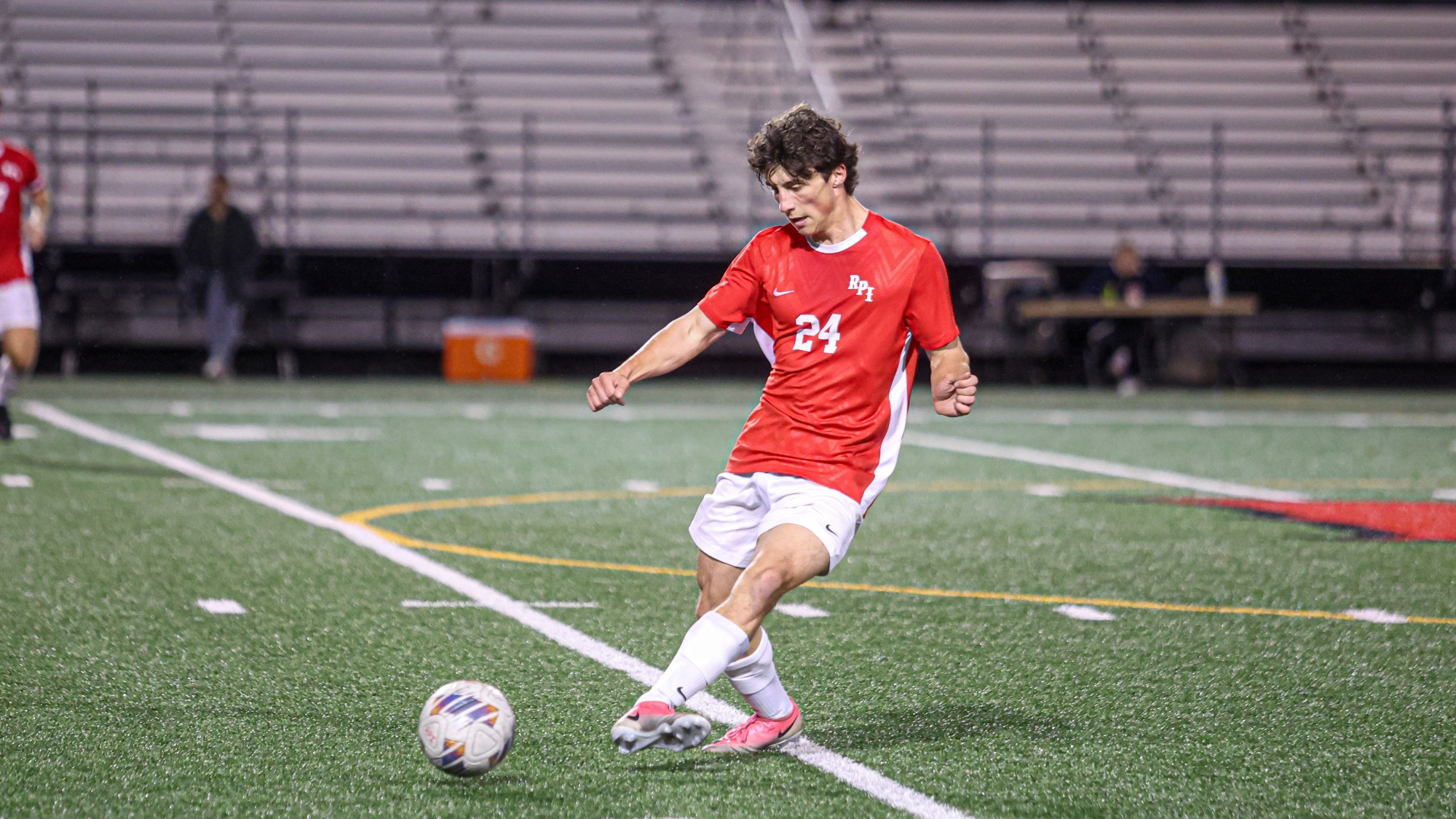 Owen Filler of RPI Men’s Soccer in action versus Skidmore on Wednesday, October 14, 2026 in Troy, New York.
