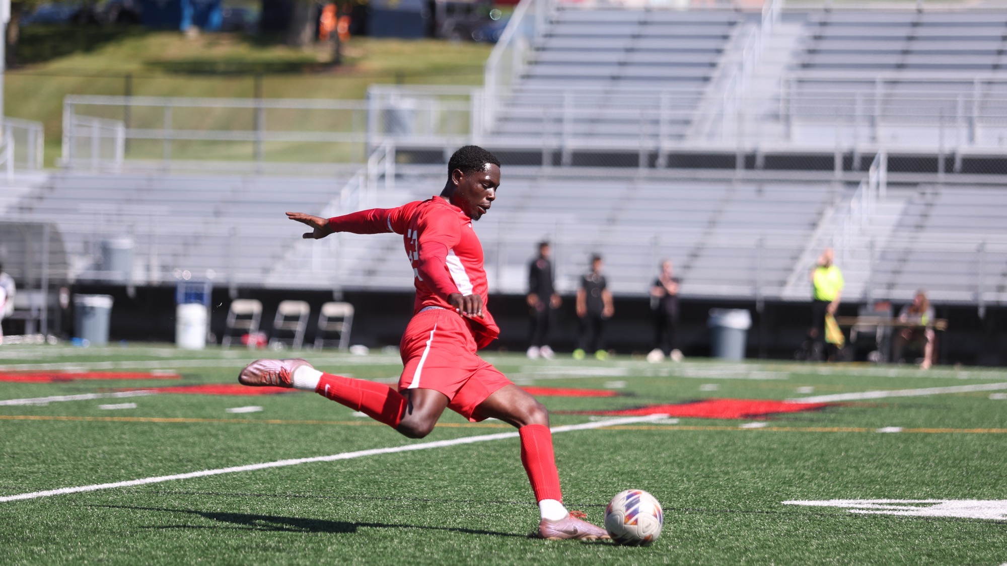 Kedy Nana of the RPI Mens Soccer team in action versus Oneonta on Sunday, September 6, 2026 in Troy New York