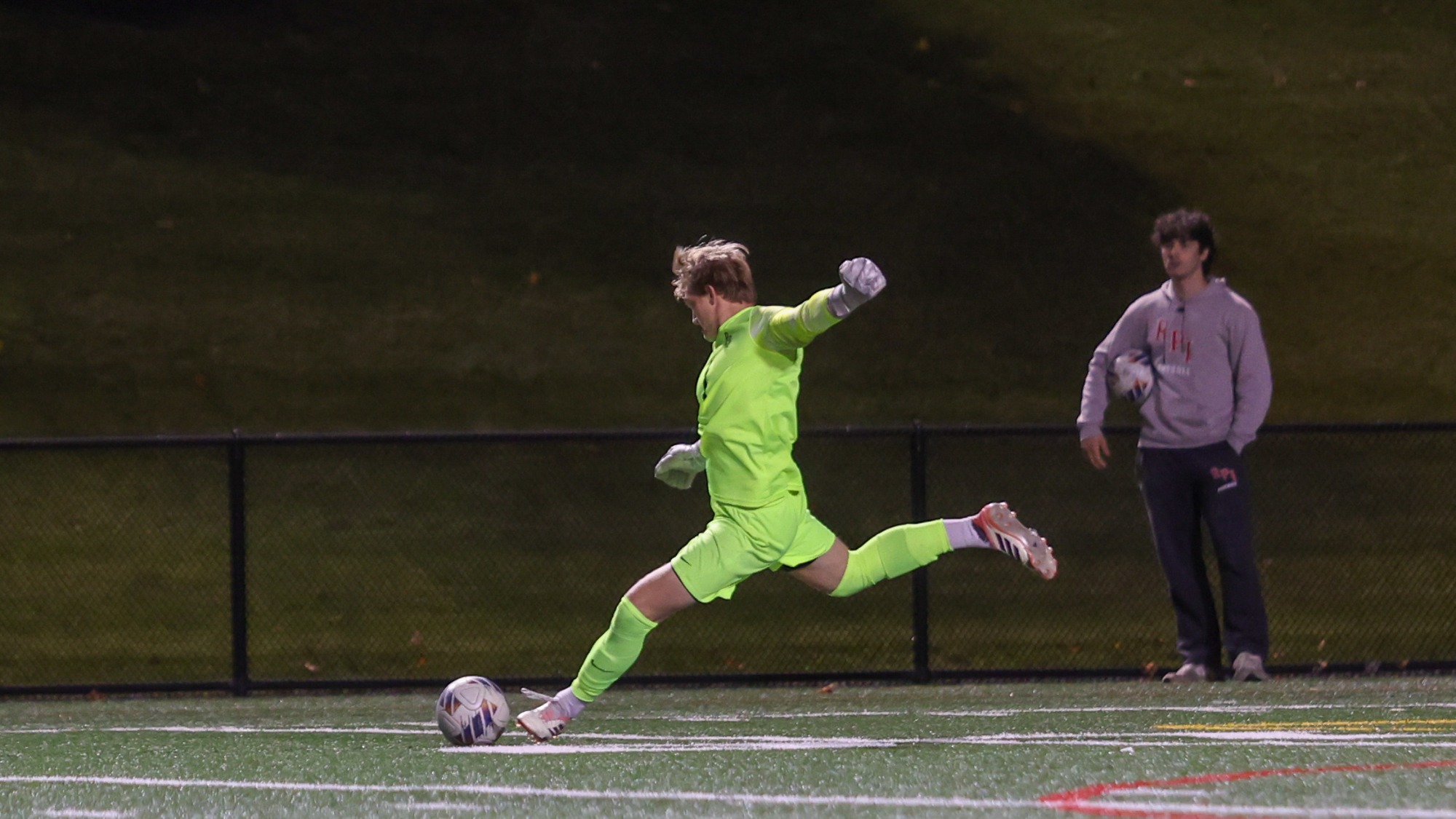 Noah Churchill of RPI Men's Soccer in action versus Bard on Wednesday, October 7, 2026 in Troy, New York.