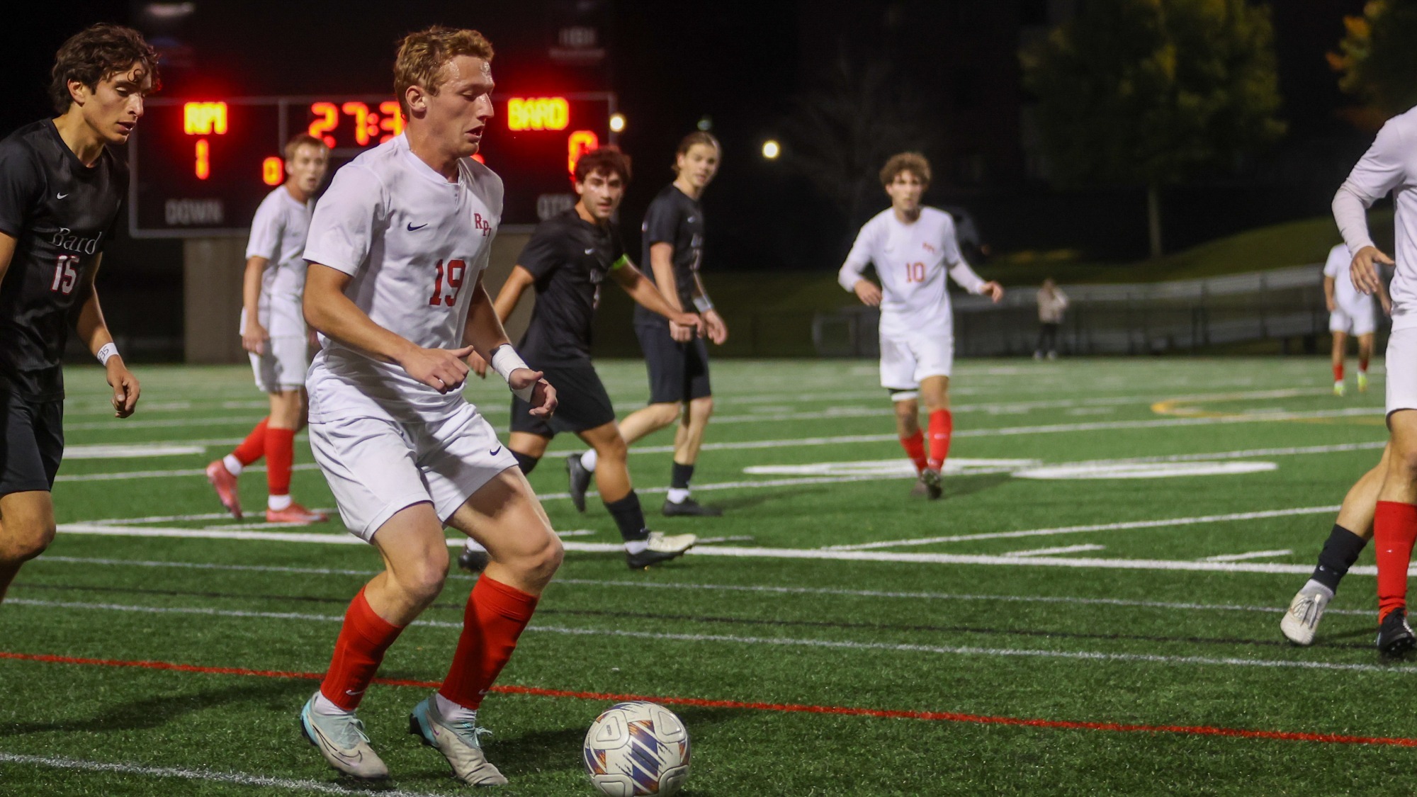 Joshua Jarden of RPI Men's Soccer in action versus Bard on Wednesday, October 7, 2026 in Troy, New York.