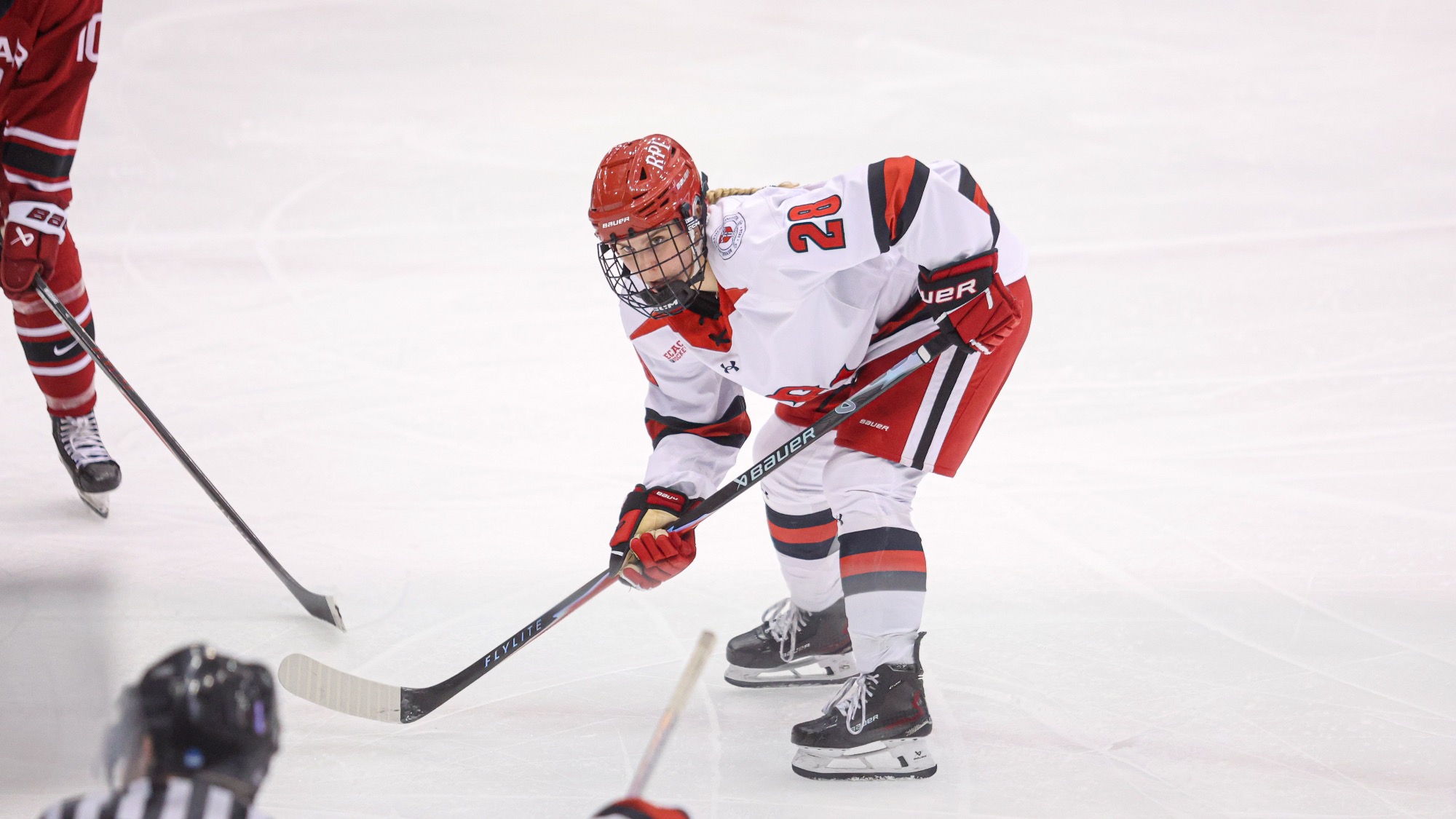 Chloe Obser of RPI Women’s Ice Hockey in action versus Harvard on Friday, February 13, 2025 in Troy, New York.  