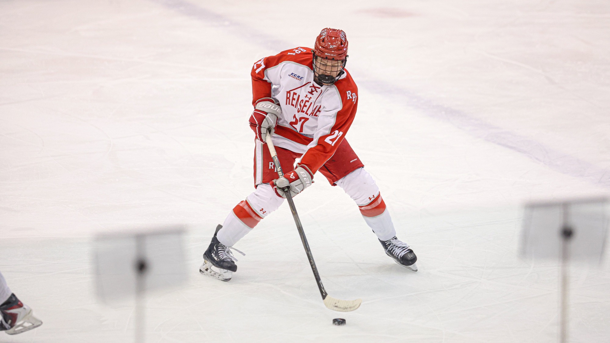 Cole Gordon of RPI Men’s Ice Hockey in action versus Cornell on Friday, February 13, 2025 in Troy, New York.  
