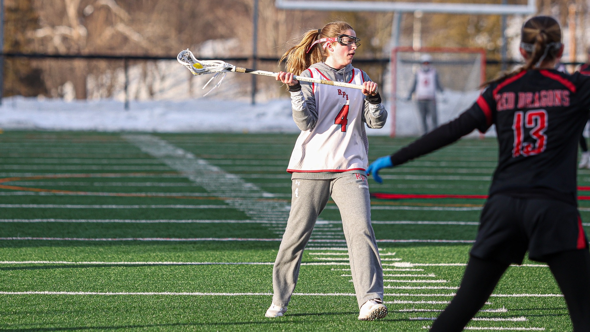 Beckett Houston of the RPI Women's Lacrosse team in action versus Oneonta on Tuesday, February 24, 2026 in Troy, New York.