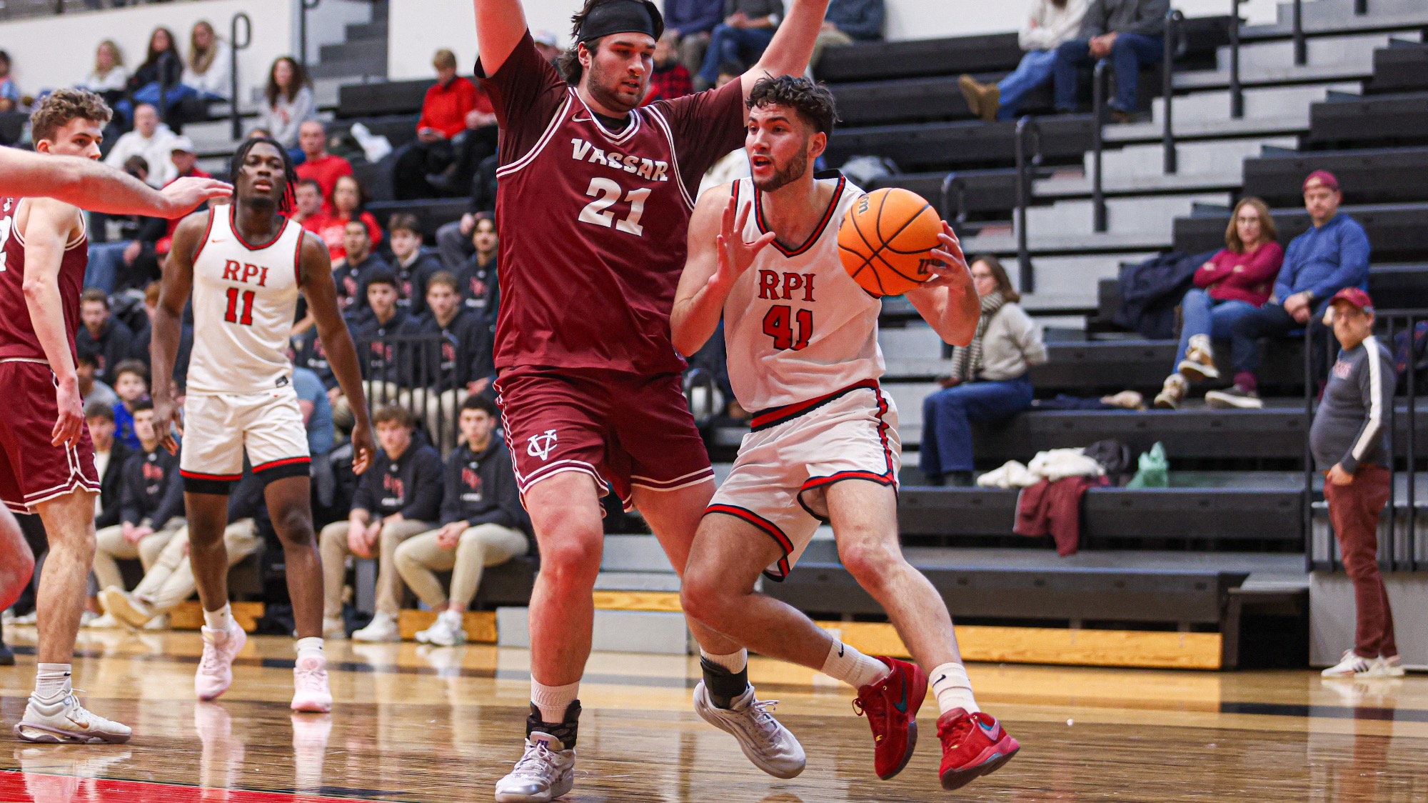 Andrew Deppe of the RPI Men's Basketball team in action versus Vassar on Saturday, February 7, 2026 in Troy, New York.