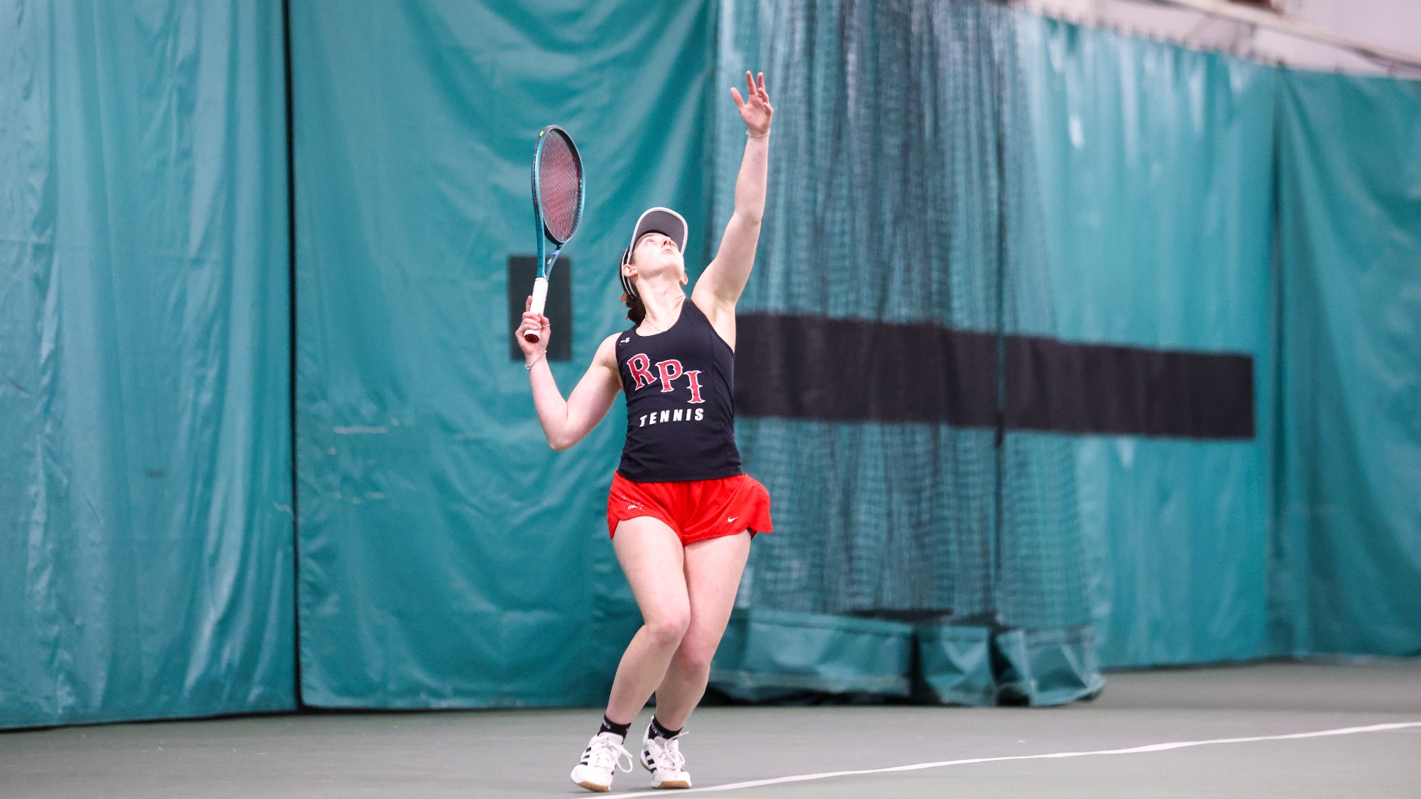 Kayla Wheeler of RPI Women’s Tennis in action versus Saint Lawrence on Saturday March 14 2026 in Latham New York.