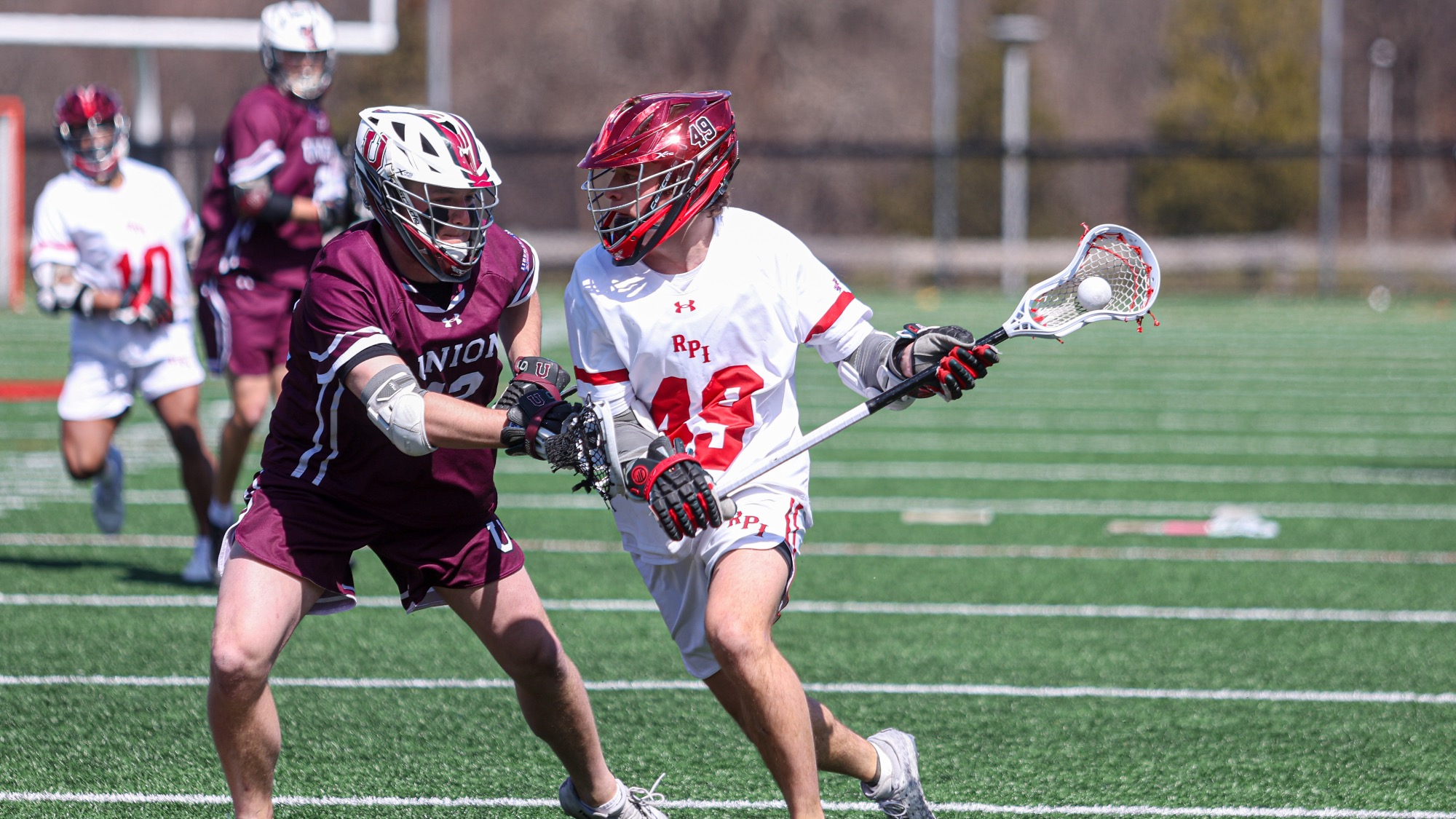 Easton Morse of RPI Men's Lacrosse in action versus Union on Saturday, March 28, 2026 in Troy, New York.