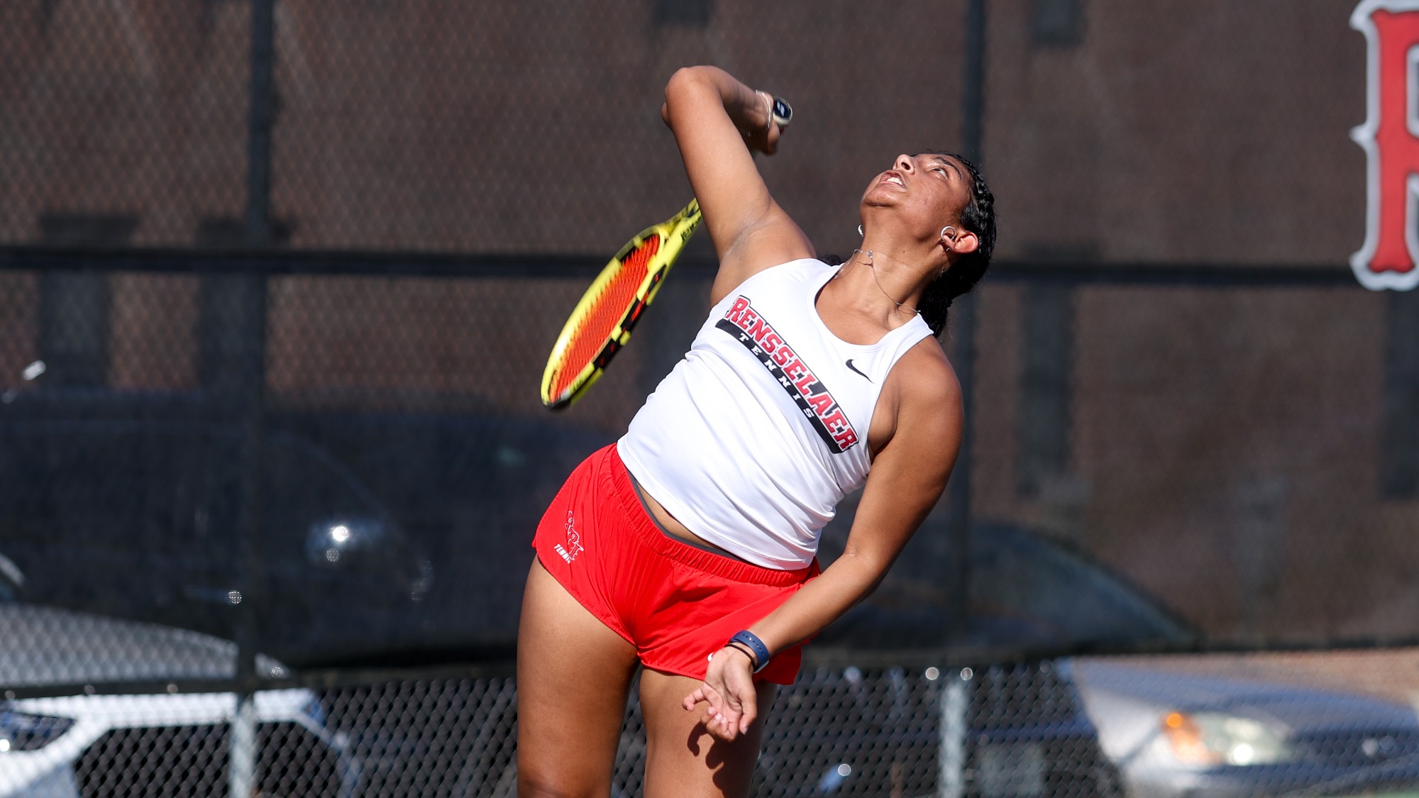 Anushka Jaswal of RPI Women’s Tennis in action versus Union on Wednesday, April 15, 2026 in Troy, New York. 