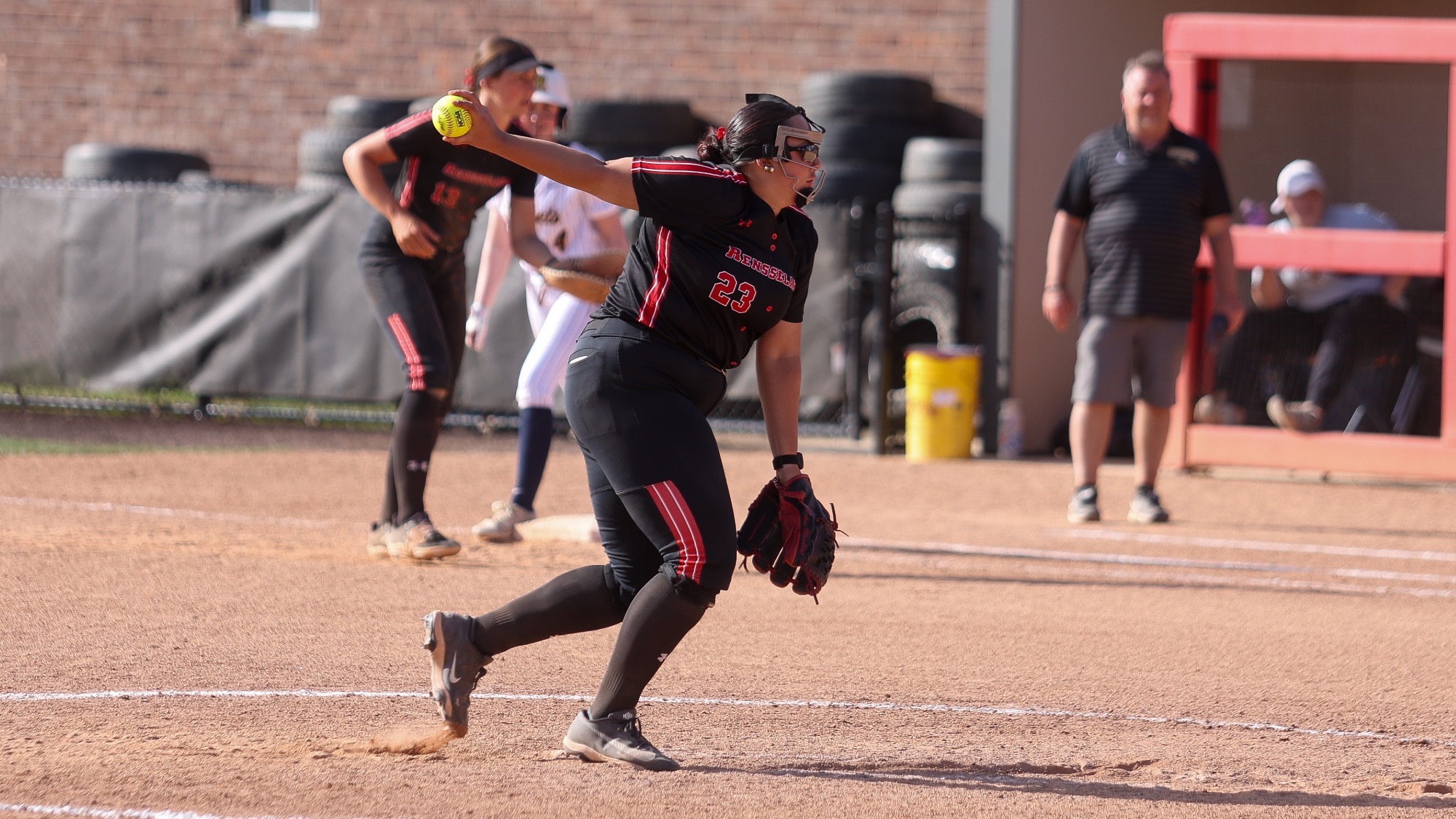 Ava Markert of RPI Softball in action versus Rochester on Saturday, April 18 2026 in Troy, New York. 
