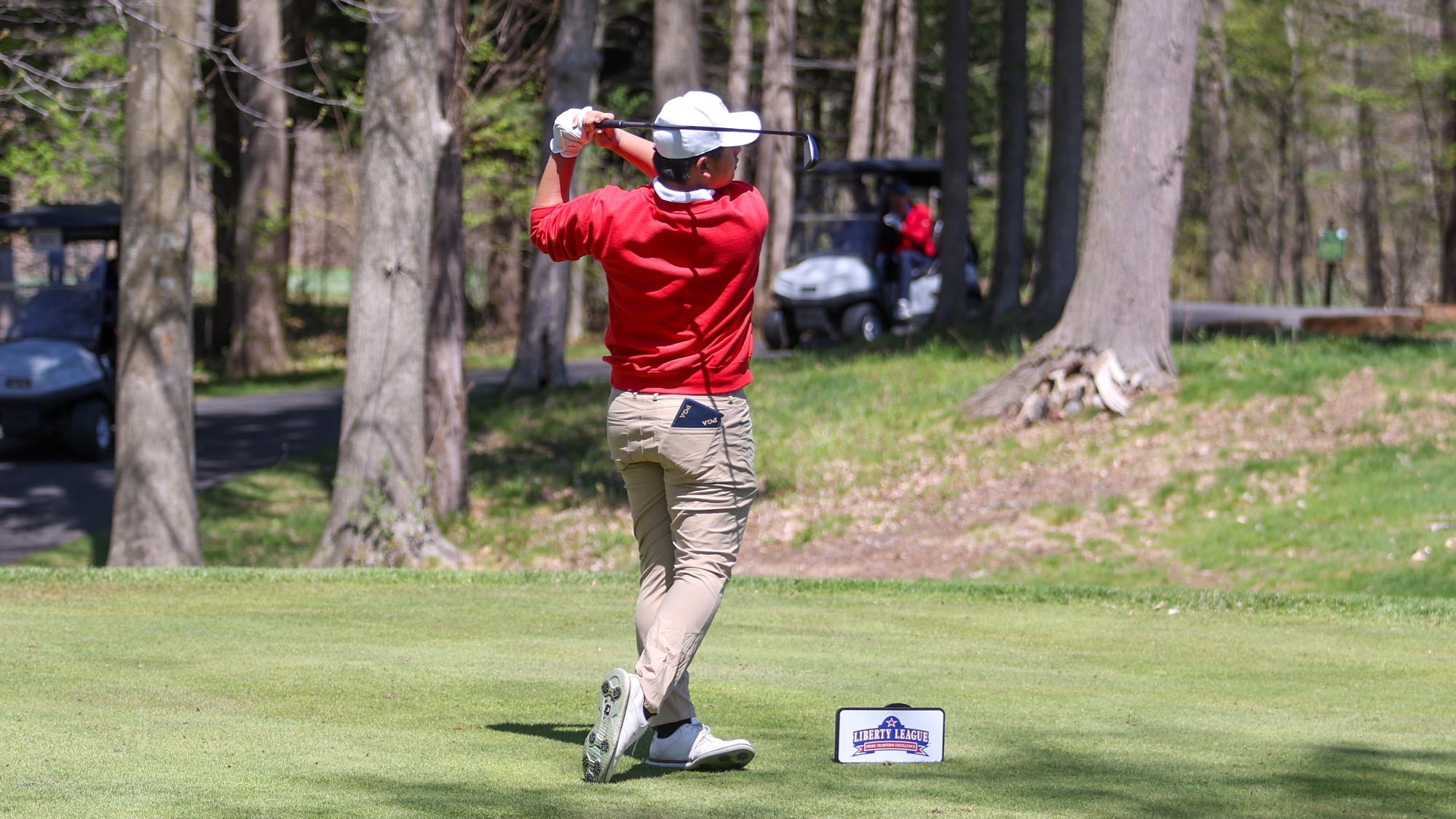 Zydon Yuon of RPI Golf in action at the Liberty League Championship's on Friday April 24 2026 in Verona, New York 