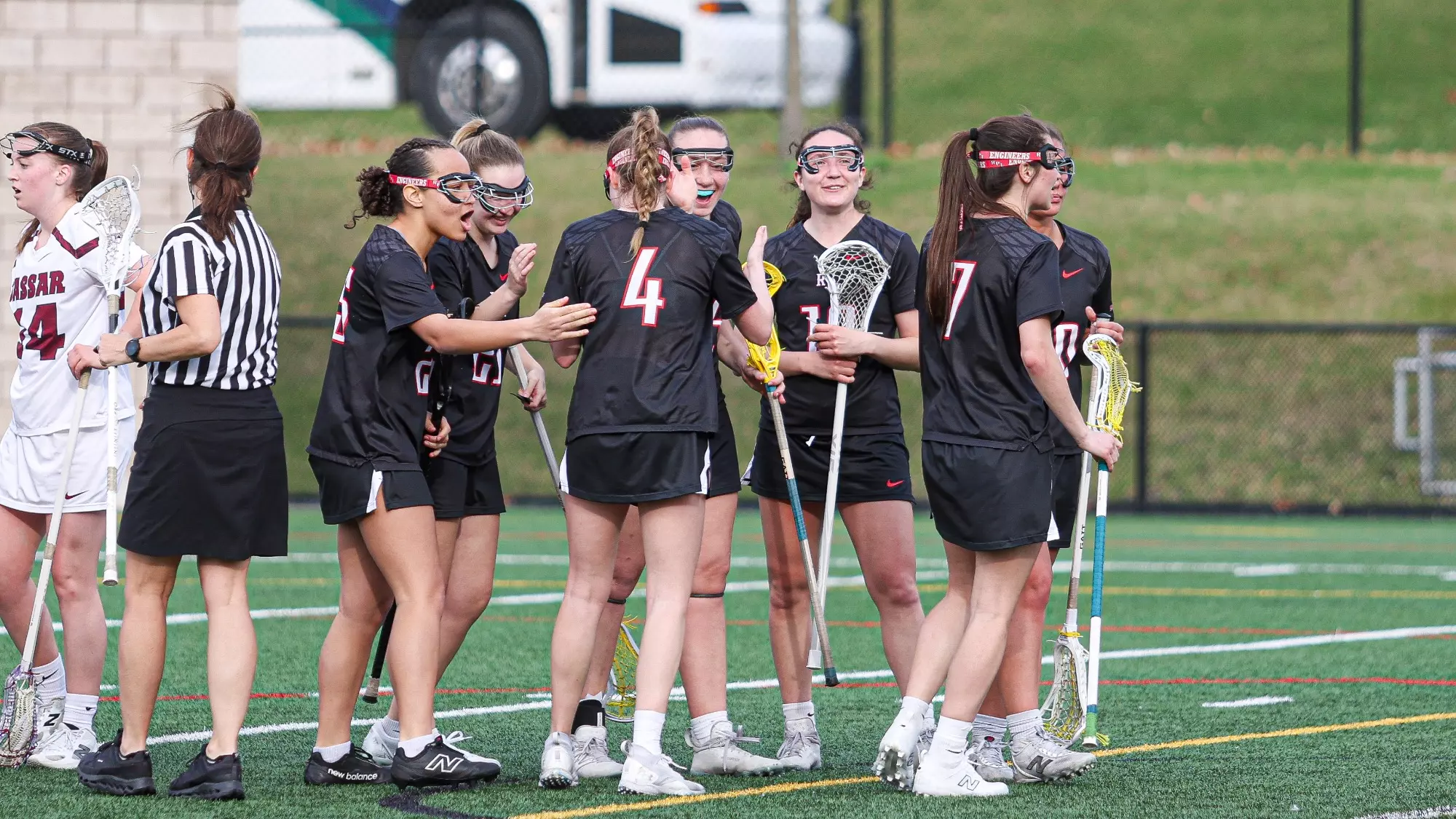 RPI Women's Lacrosse team in action versus Vassar on Friday, April 3 2026 in Troy, New York.