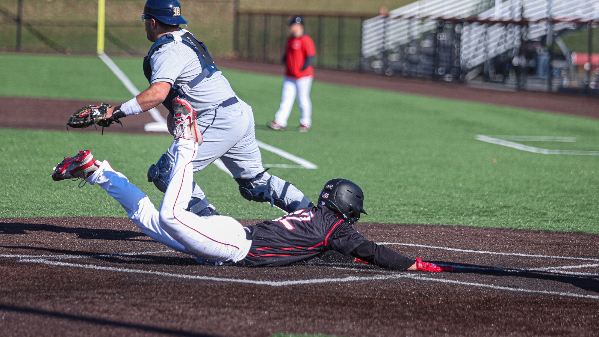 AJ Crux of the RPI Baseball team in action versus Middlebury on Wednesday, April 8 2026 in Troy New York. 